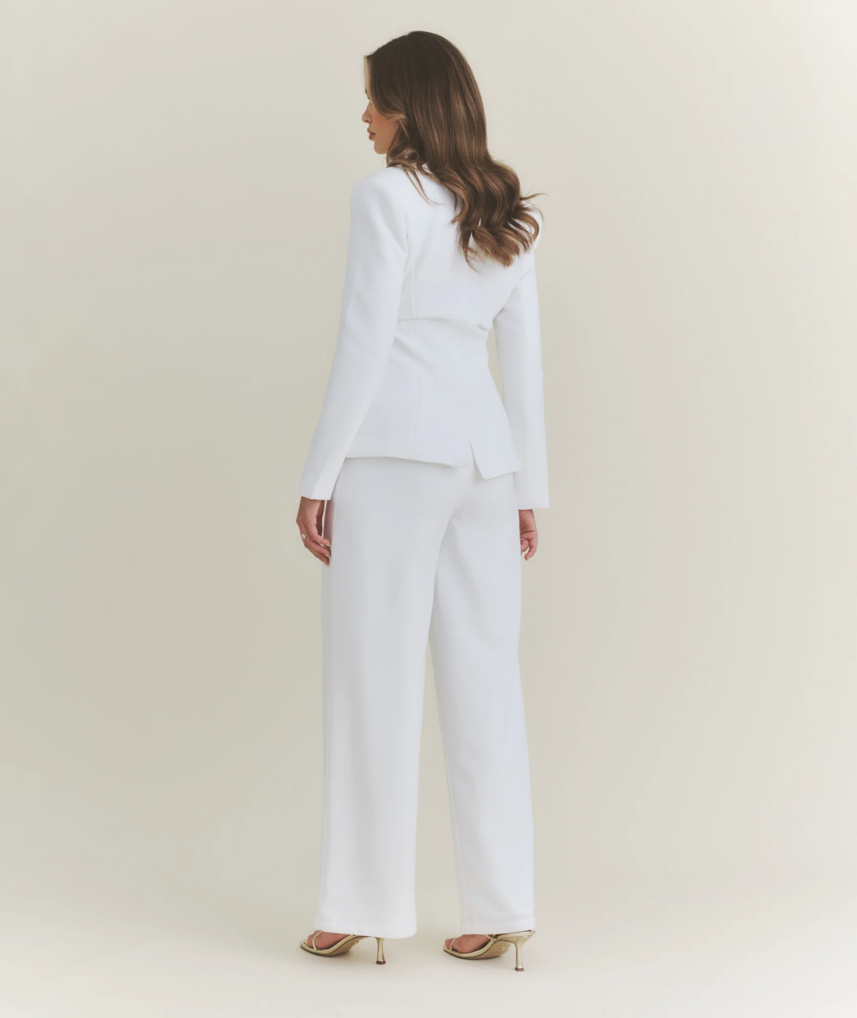 Asymmetrical Tailored Jacket - White - Image 6