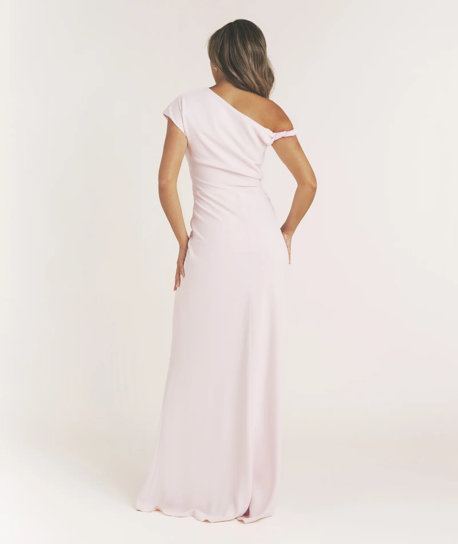 Asymmetrical Twist Detail Maxi Dress - Pink - Image 5