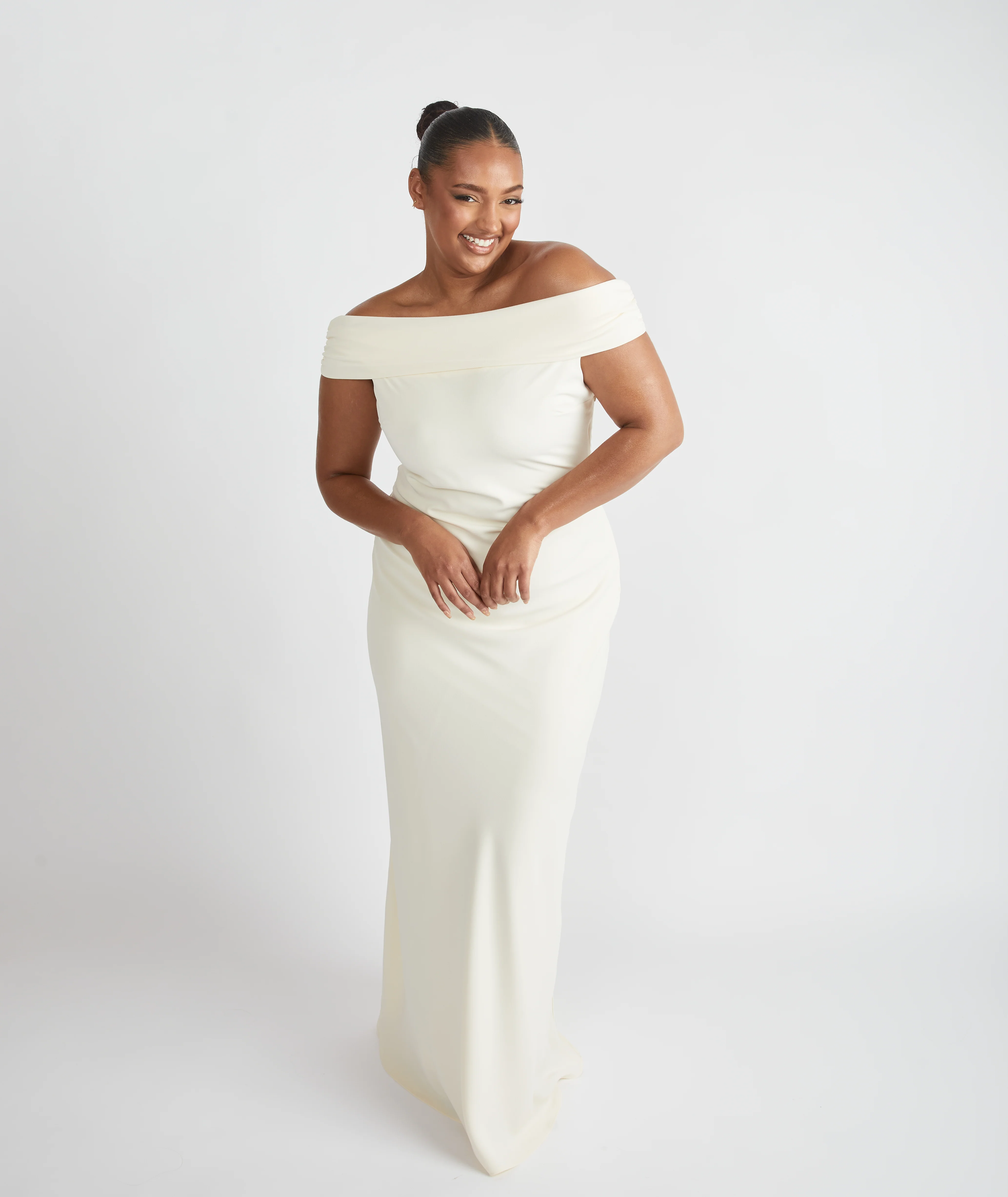 Bardot Crepe Bridesmaid Dress - Almond - Image 5