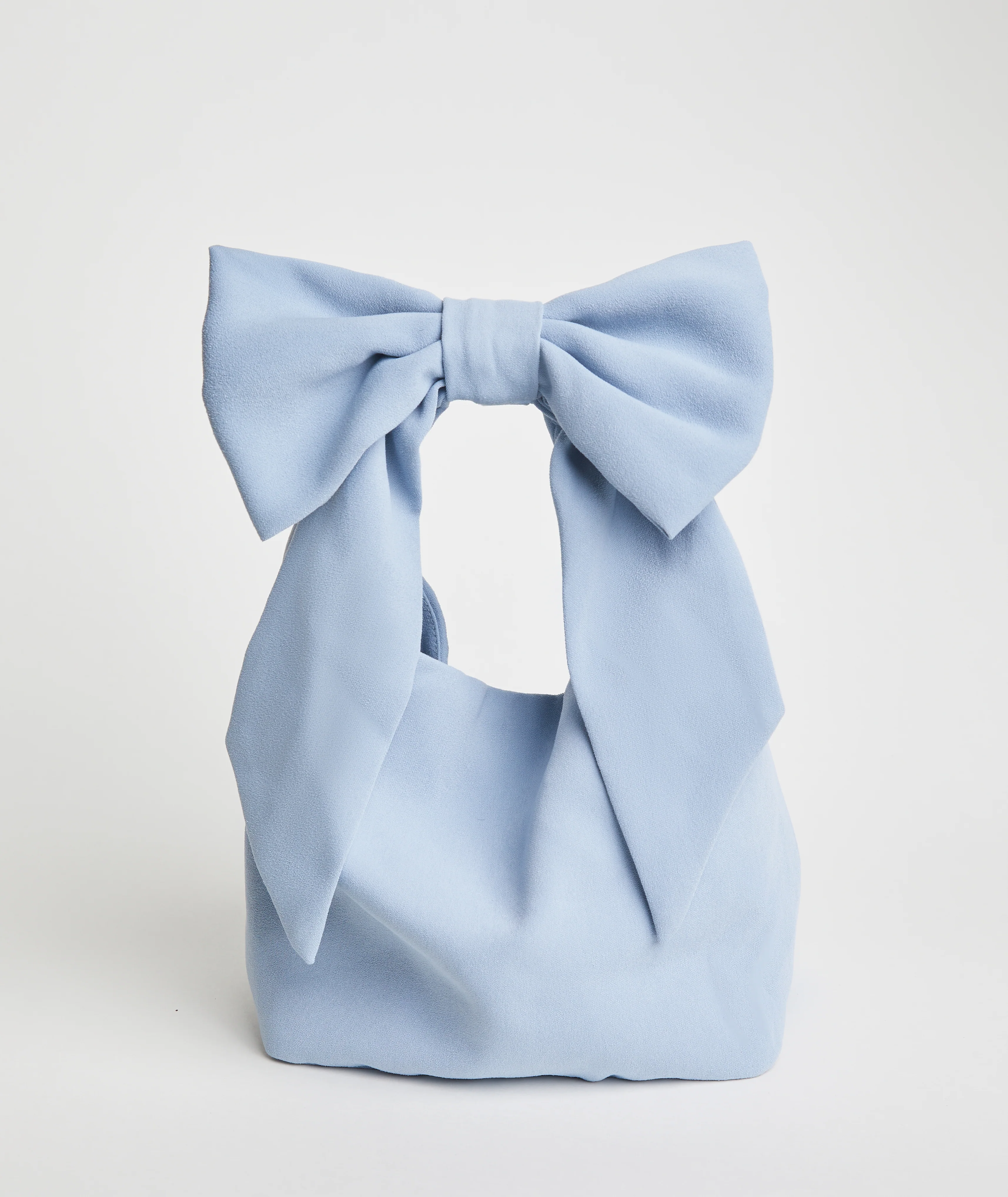 Bow Detail Crepe Pouch Bag - Image 3