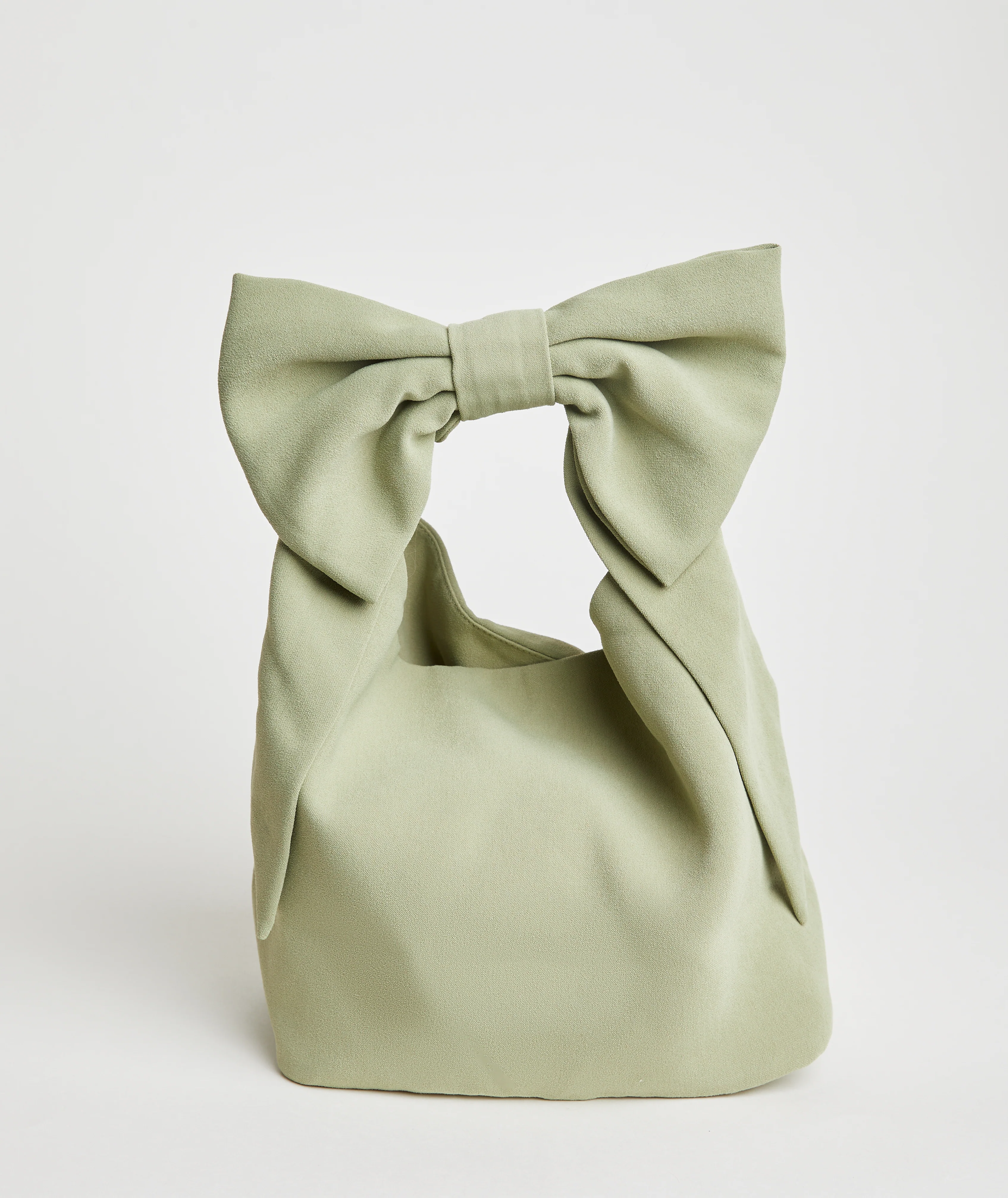 Bow Detail Crepe Pouch Bag - Image 4