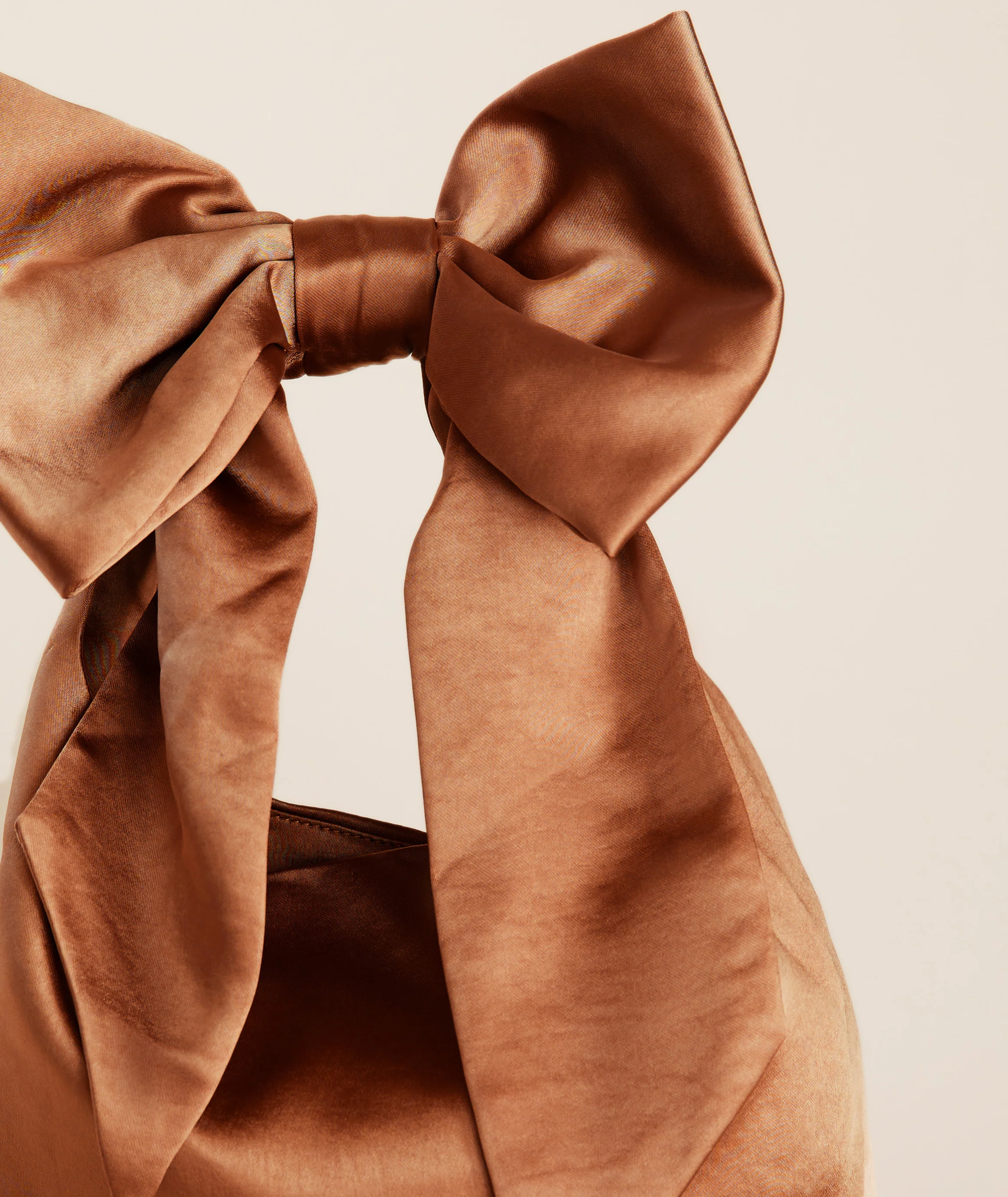 Bow Detail Satin Pouch Bag - Image 12