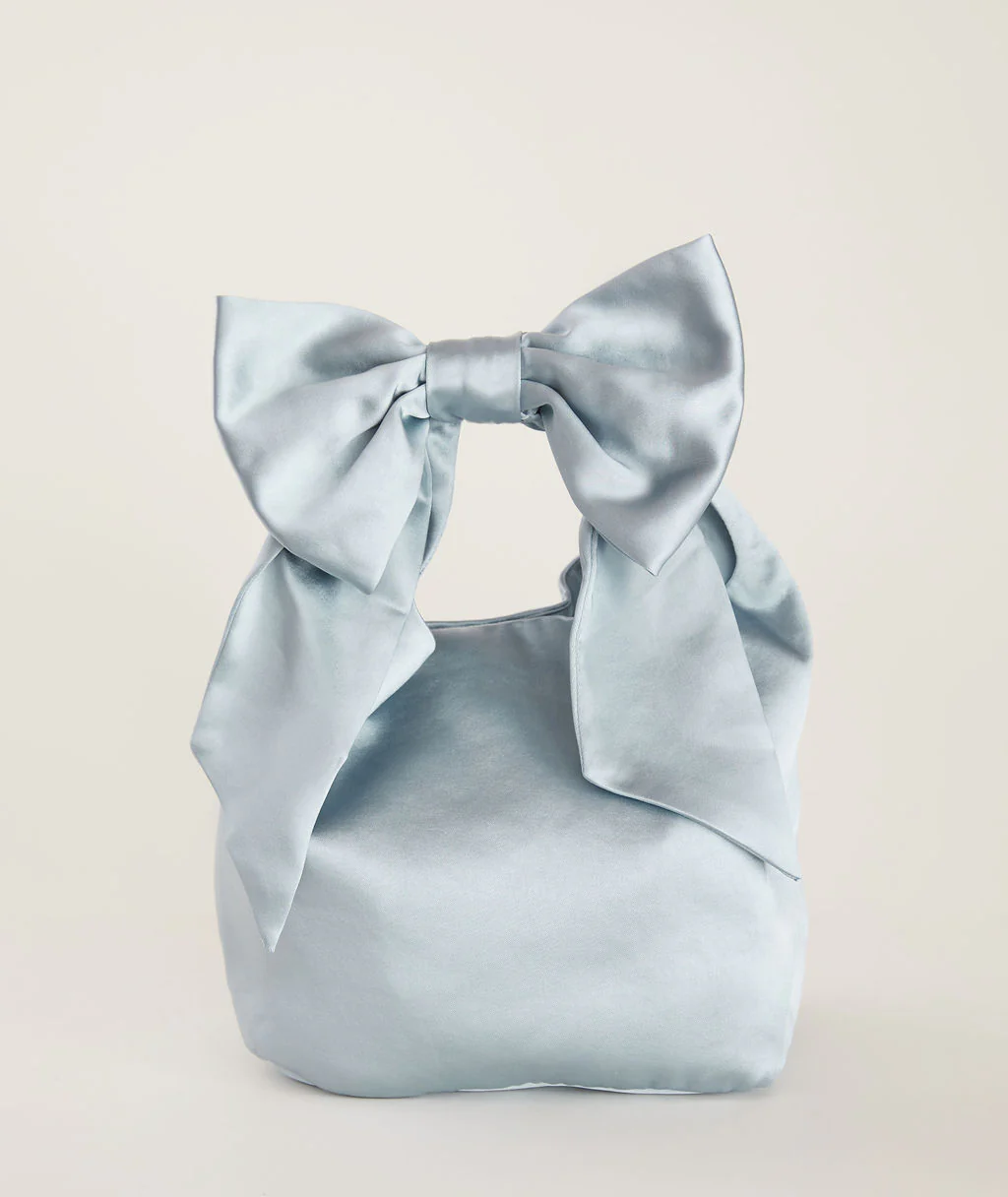 Bow Detail Satin Pouch Bag - Image 13