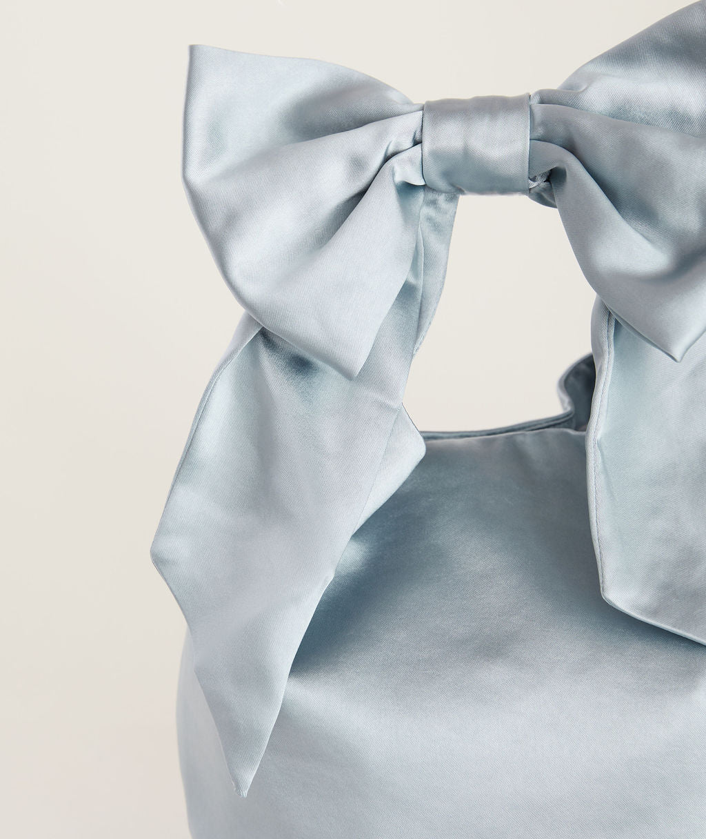 Bow Detail Satin Pouch Bag - Image 15