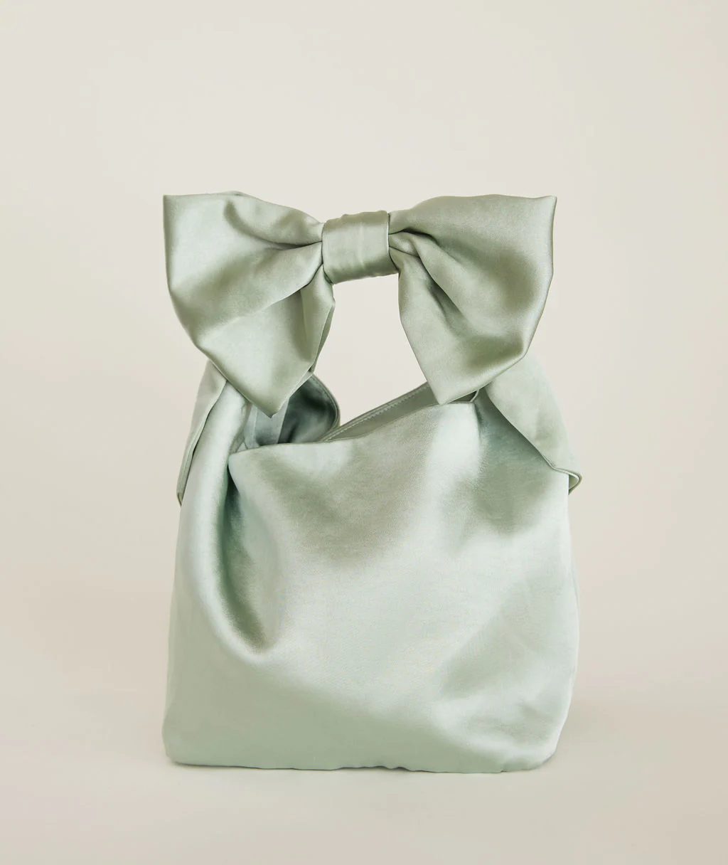 Bow Detail Satin Pouch Bag - Image 16