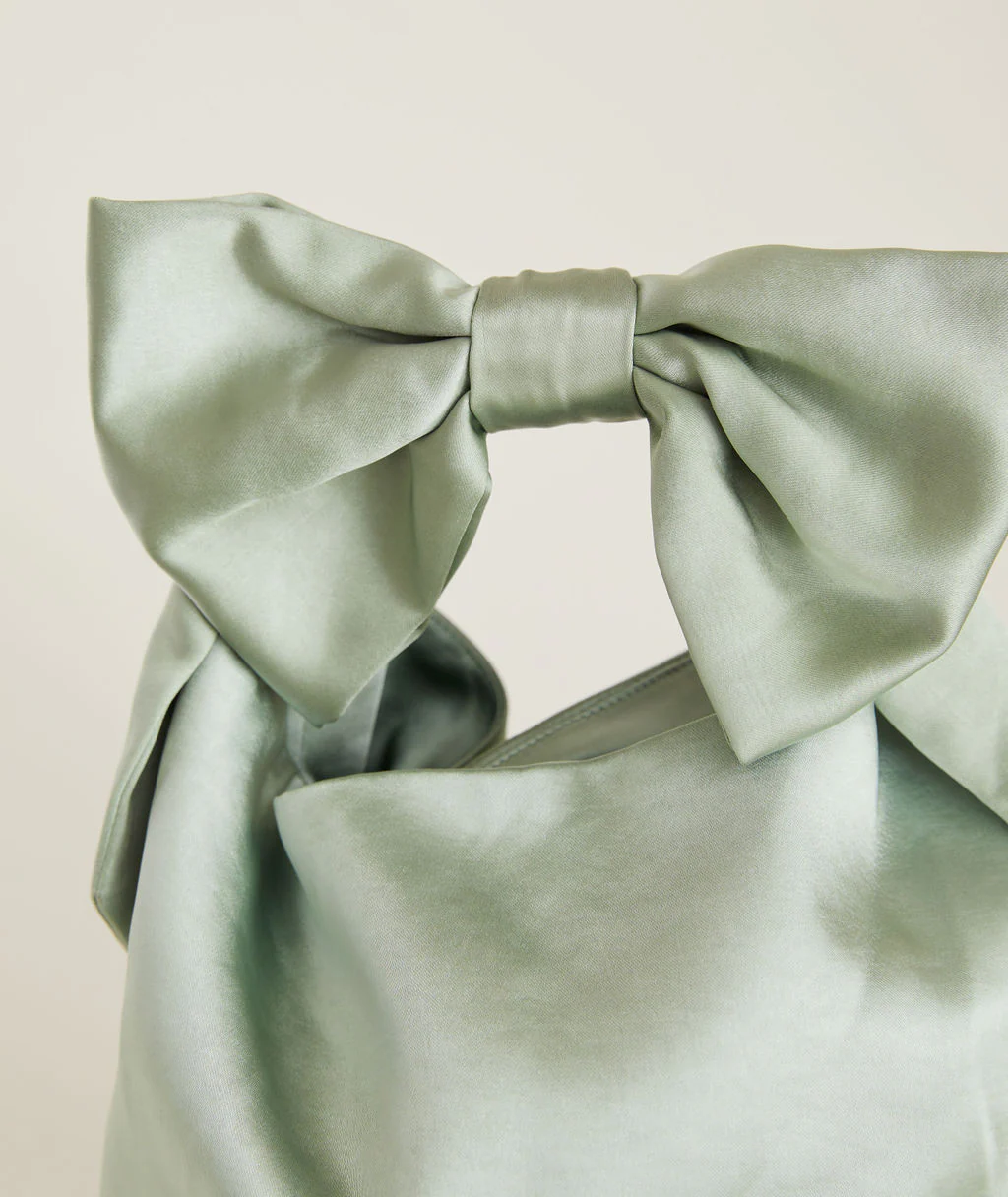 Bow Detail Satin Pouch Bag - Image 18