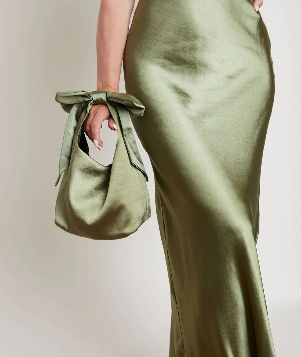 Bow Detail Satin Pouch Bag - Image 20