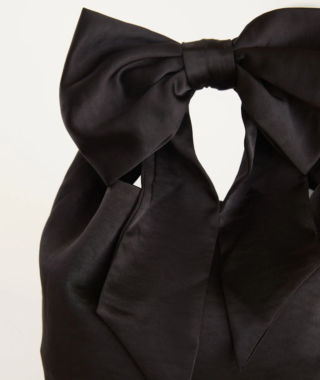 Bow Detail Satin Pouch Bag - Image 24