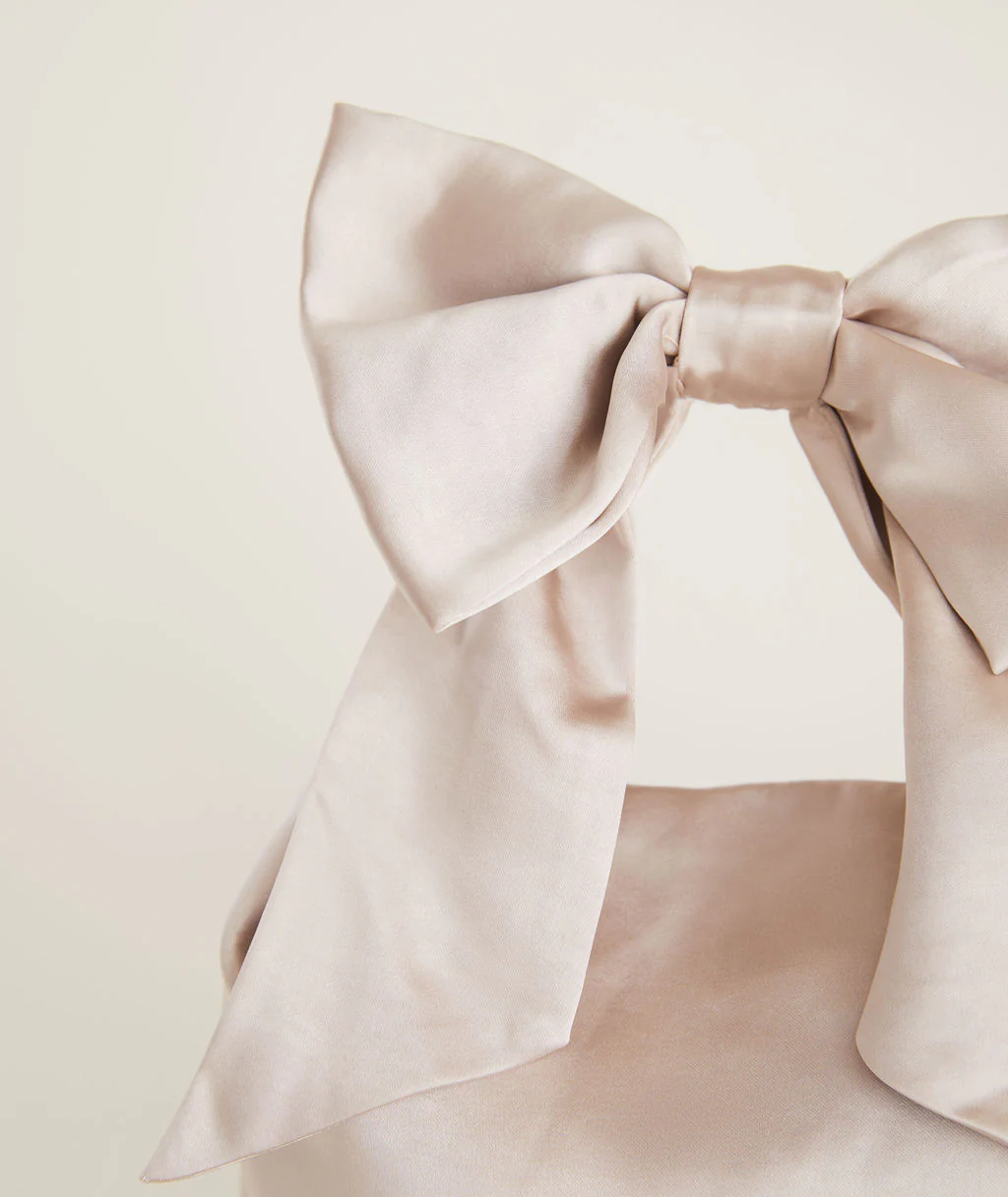 Bow Detail Satin Pouch Bag - Image 6
