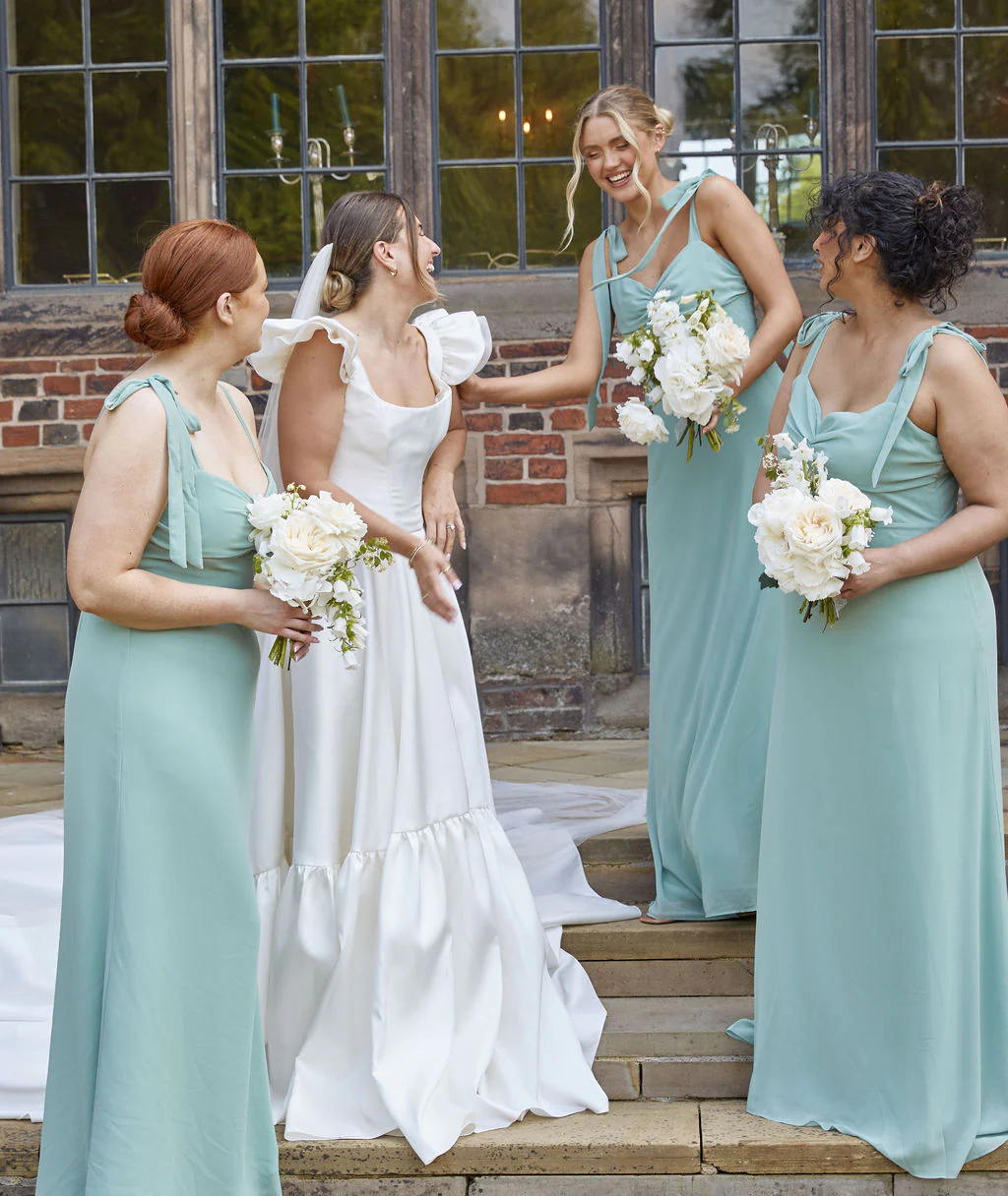 Bow Tie Chiffon Bridesmaid Dress - Sage - Image 6