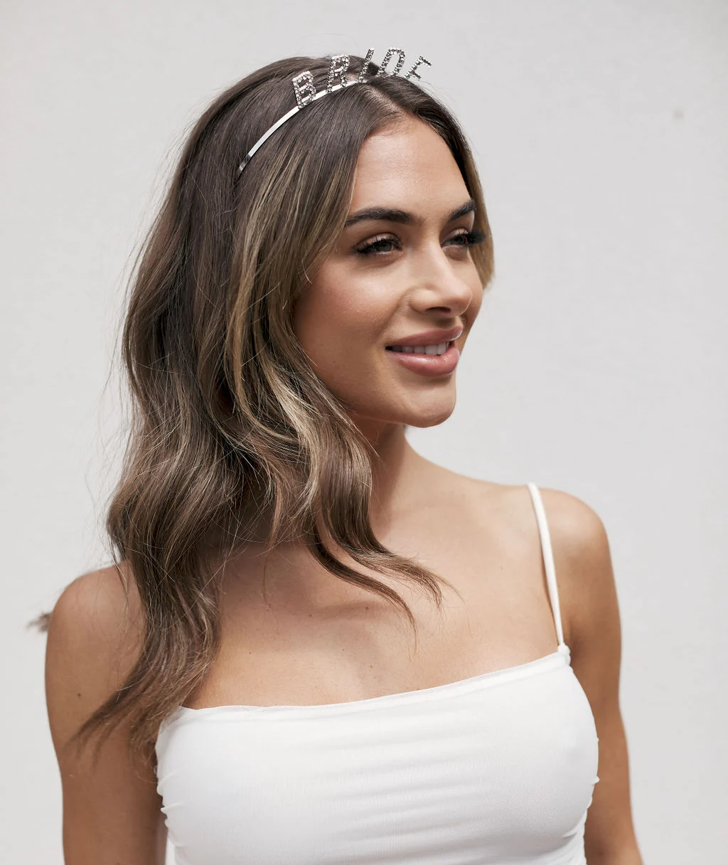 Bride Rhinestone Headband - Silver - Image 4