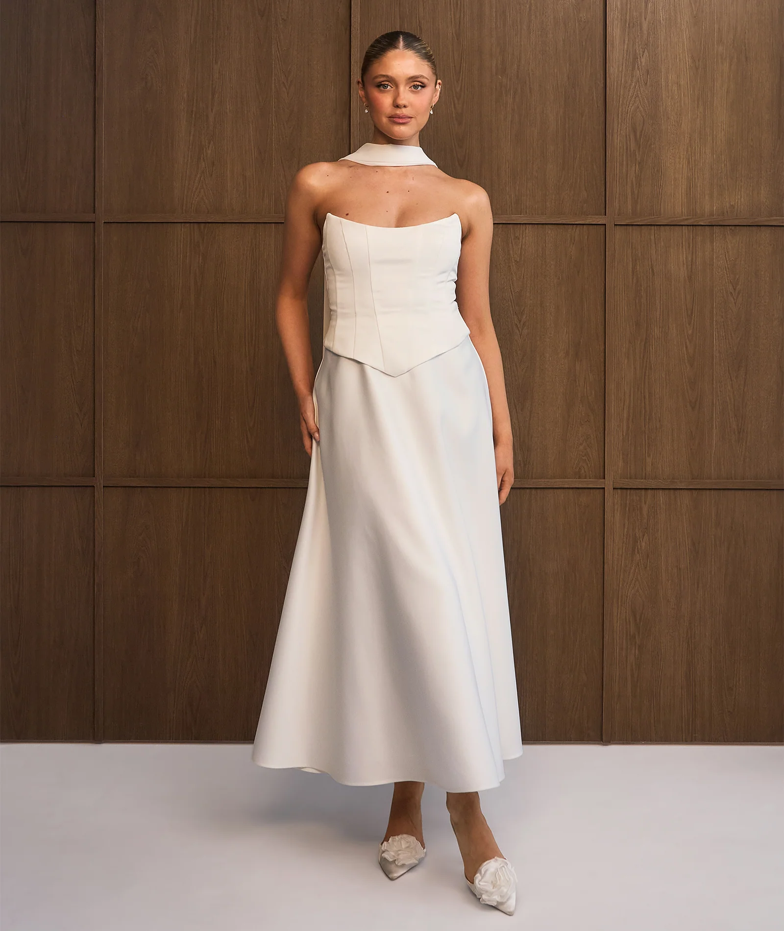 Chiffon Neck Scarf – White - Image 4