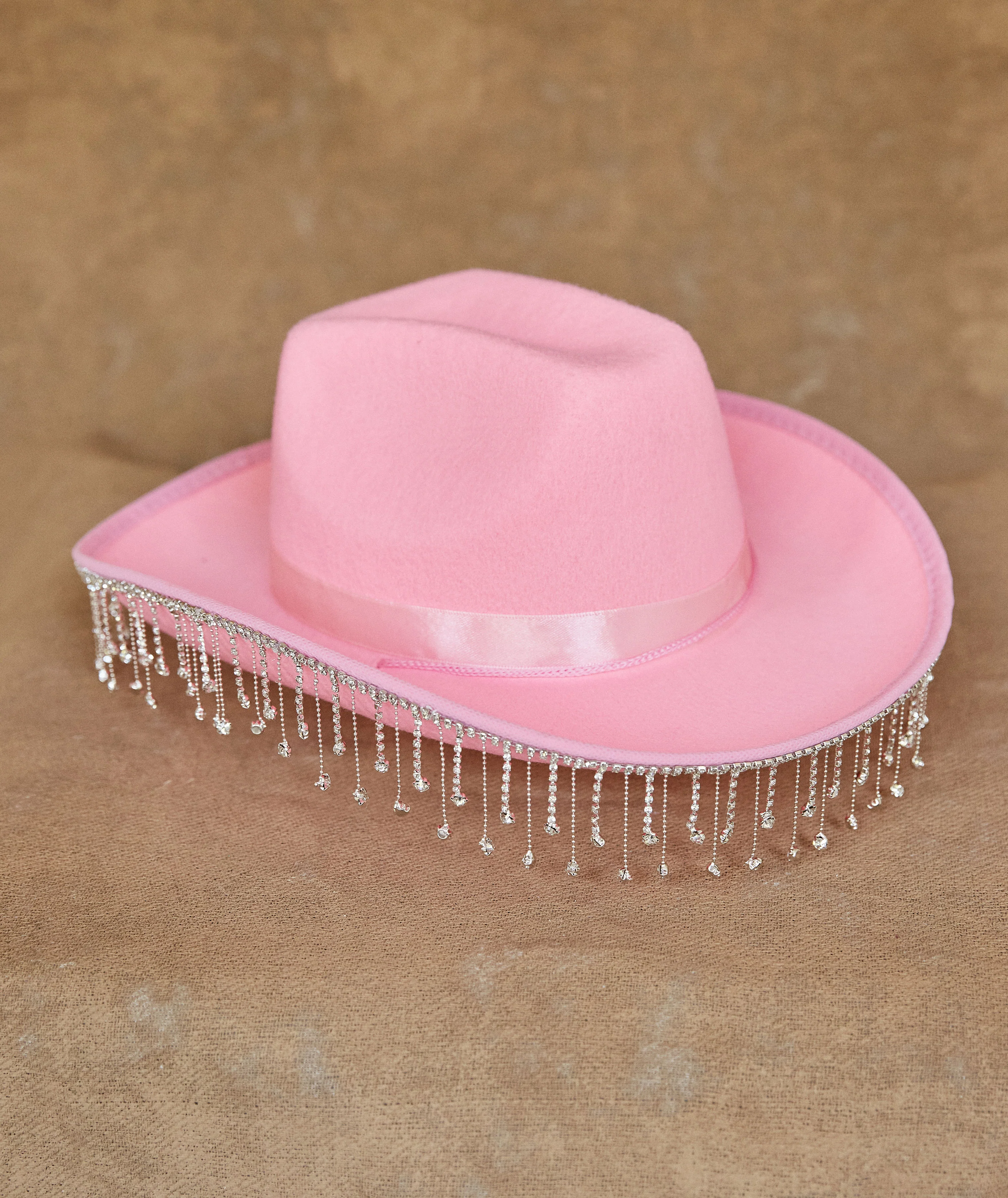 Diamante Tassel Cowboy Hat - Pink - Image 7