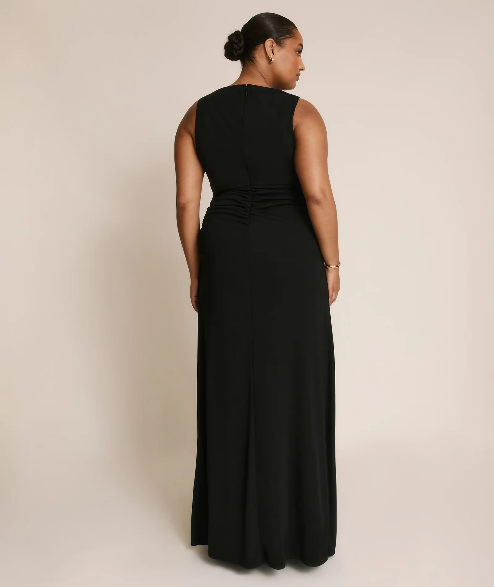 Drape Detail Stretch Sculpt Bridesmaid - Black - Image 5