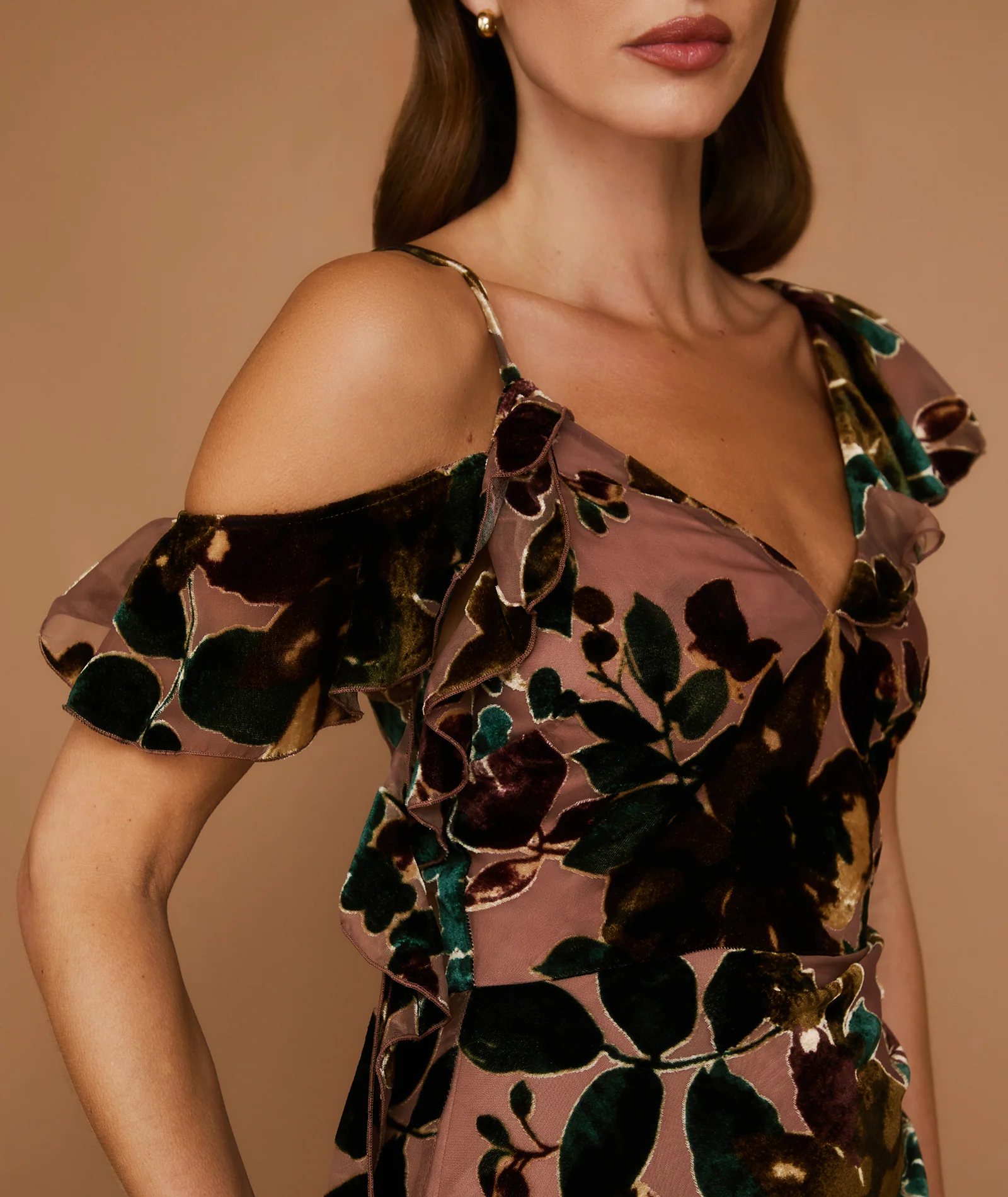 Floral Devore Strappy Dress - Image 4