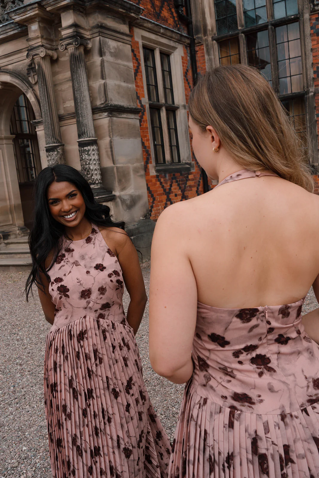 Floral Pleated Maxi Dress - Rose - Image 3