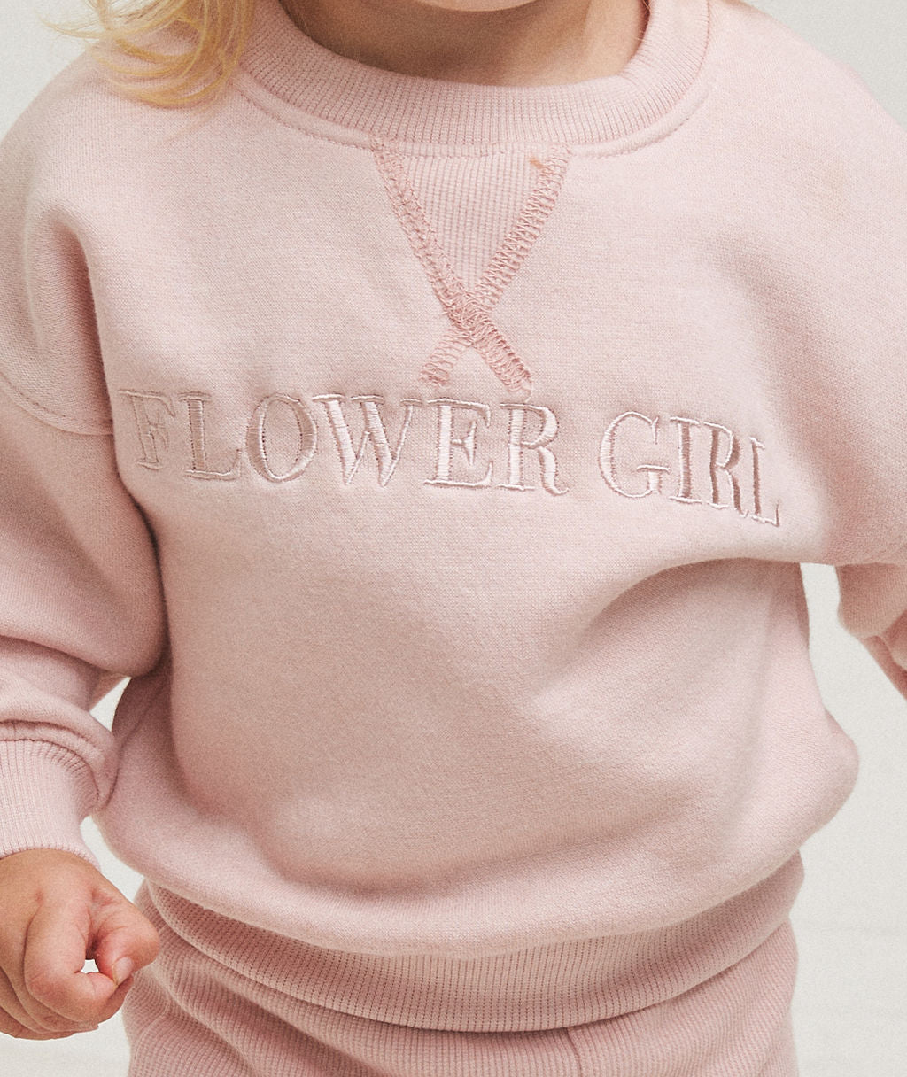 Flower Girl Sweatshirt and Leggings Set - Infant - Dusky Pink - Image 2