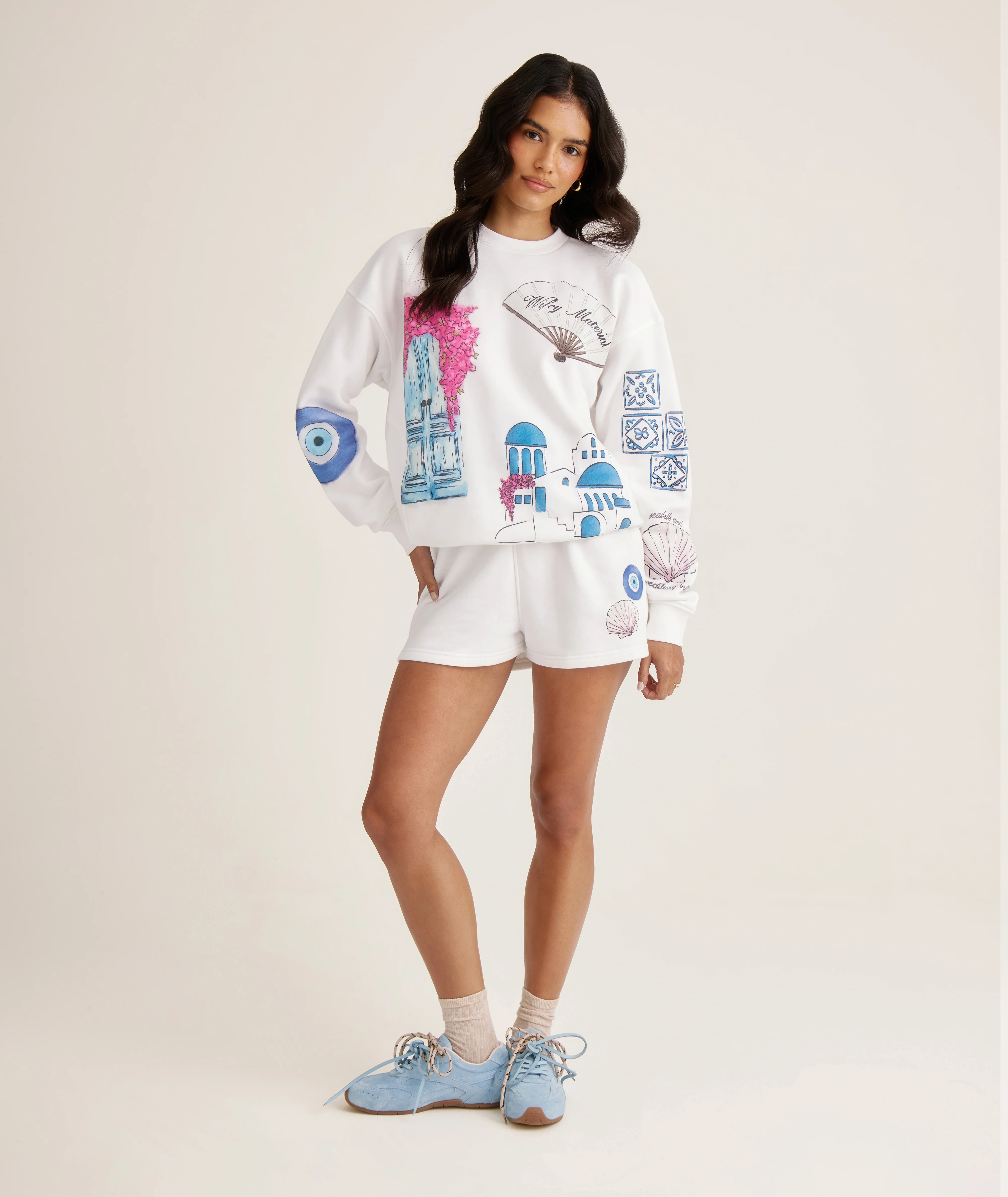 Greece Destination Sweatshirt - White - Image 3