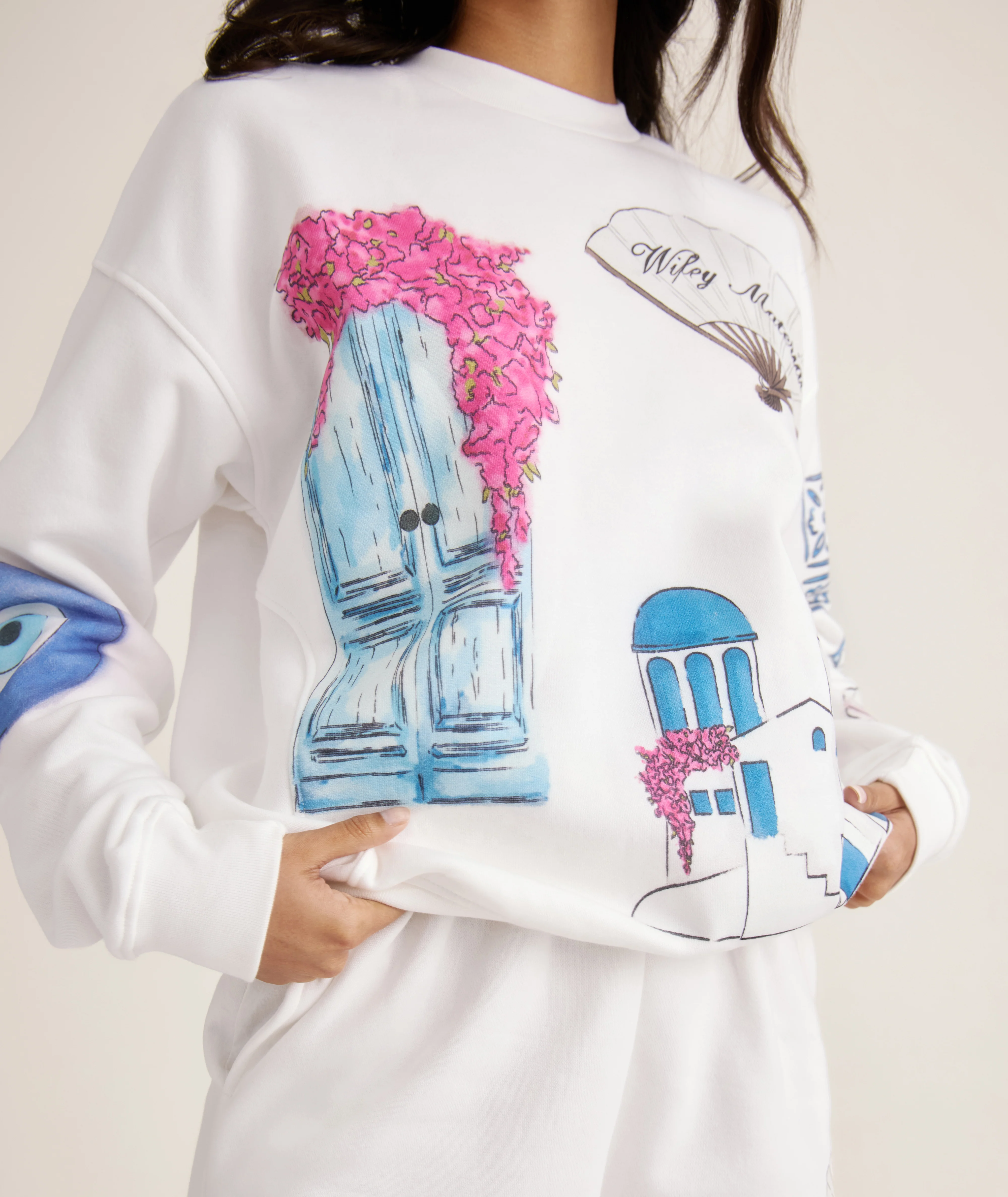 Greece Destination Sweatshirt - White - Image 7