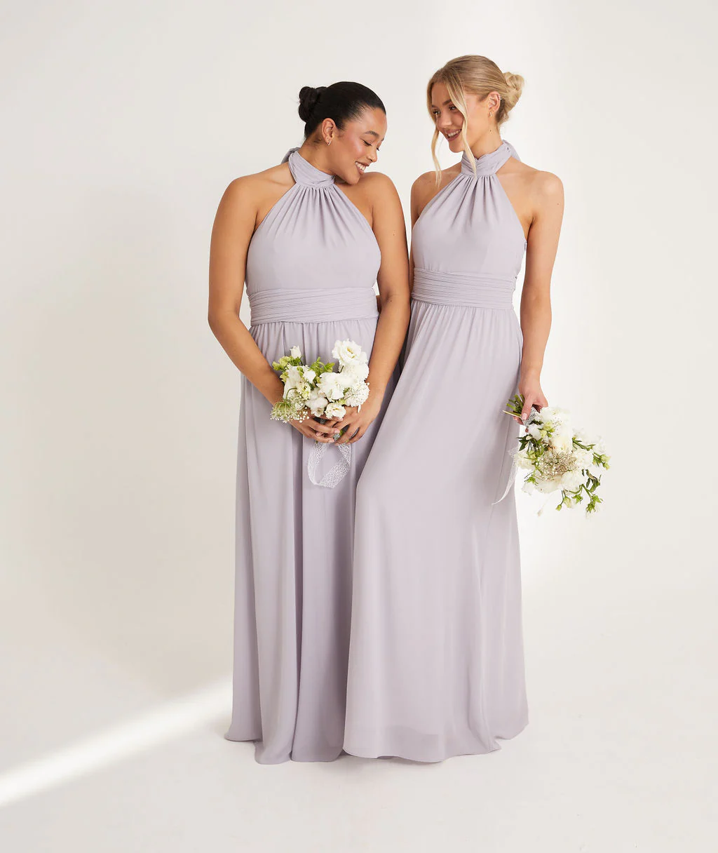 Halter Neck Chiffon Bridesmaid Dress - Dusty Lilac - Image 6