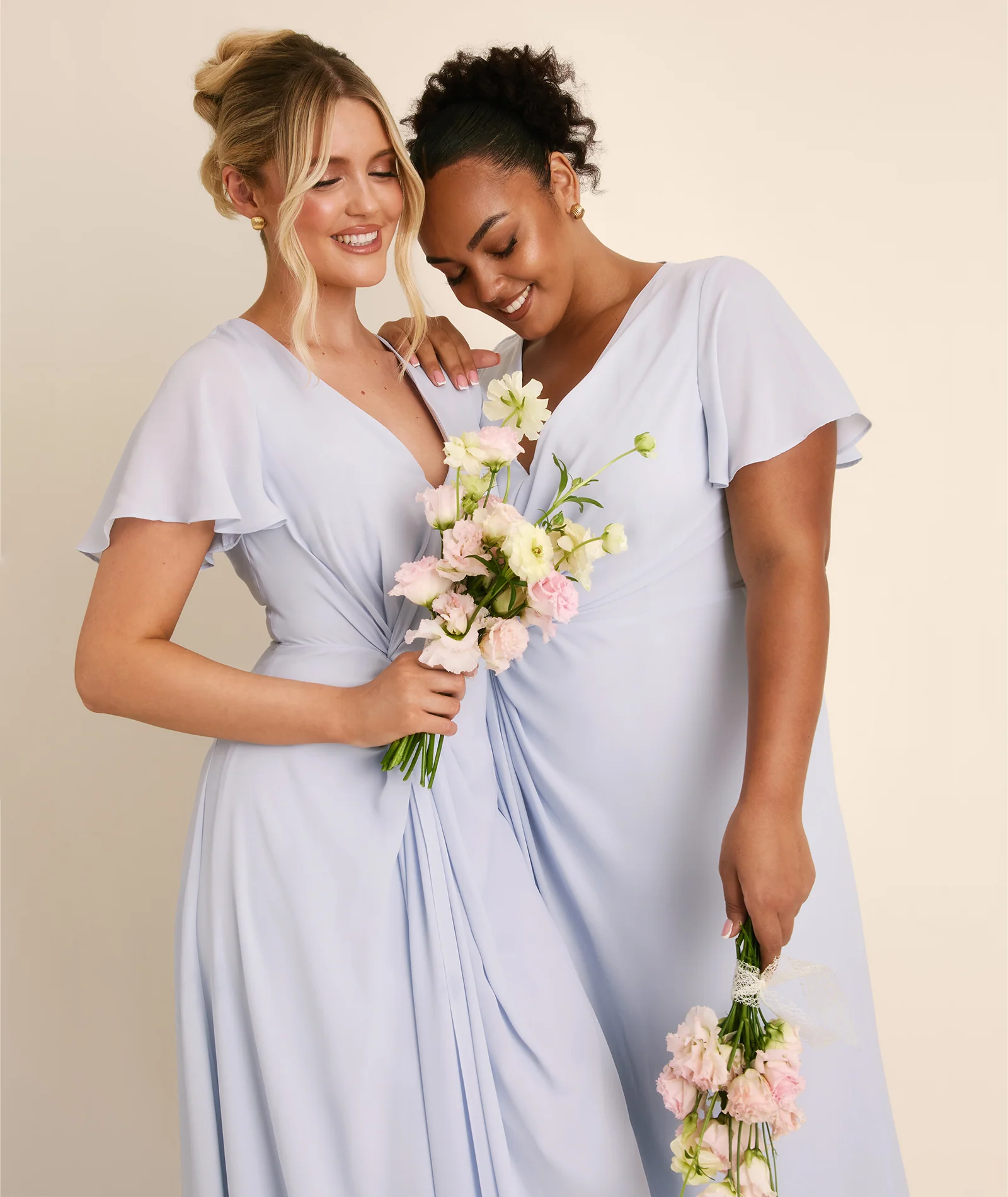 Knot Detail Chiffon Bridesmaid Dress - Powder Blue - Image 7