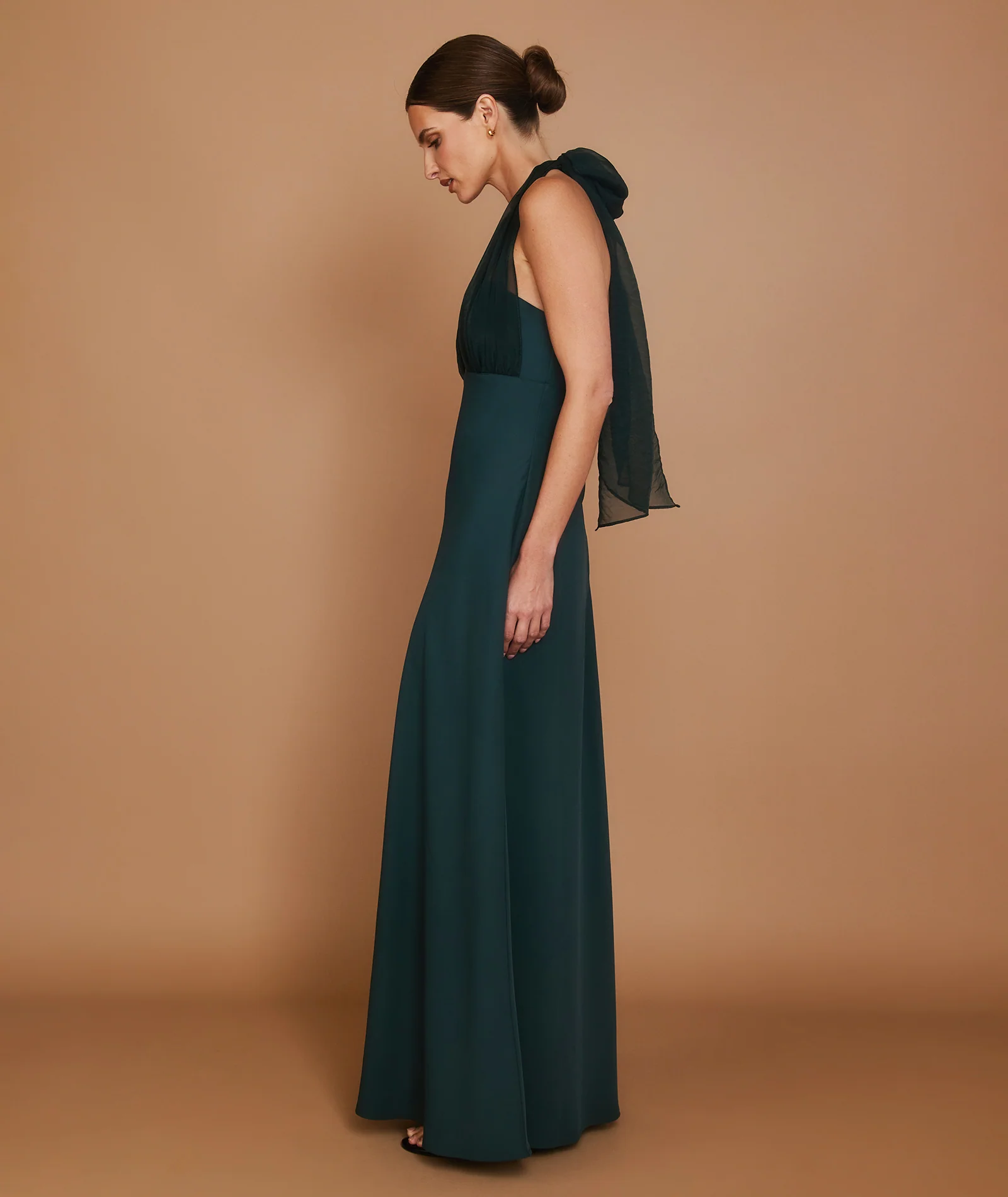 Organza Halter Neck Maxi Dress - Teal - Image 6