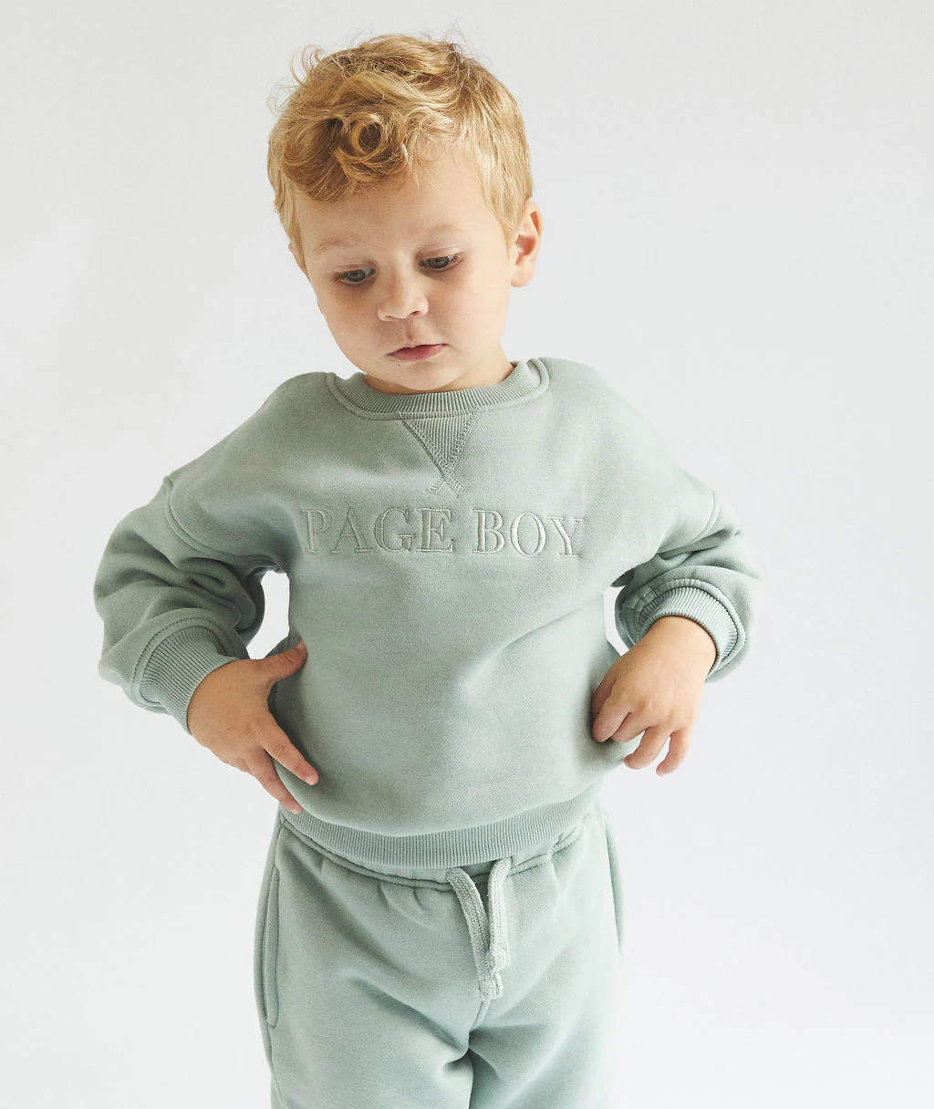Page Boy Sweatshirt and Sweatpant Set - Infant - Sage - Image 2