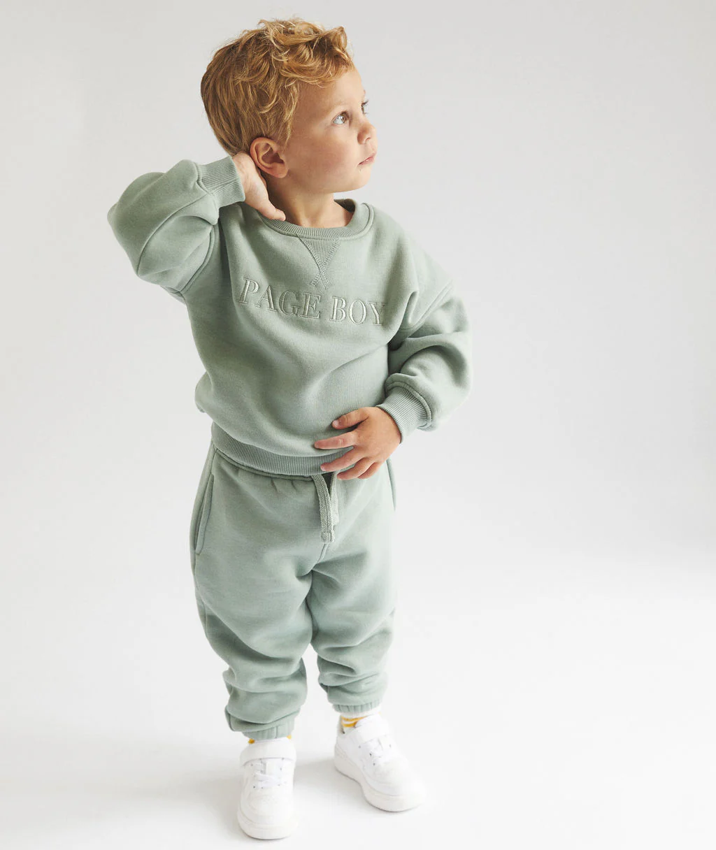 Page Boy Sweatshirt and Sweatpant Set - Infant - Sage - Image 3