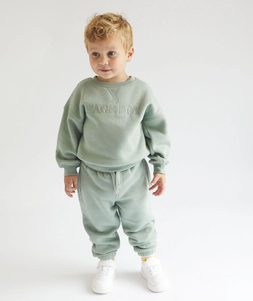 Page Boy Sweatshirt and Sweatpant Set - Infant - Sage - Image 4