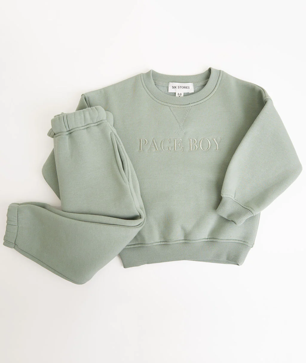 Page Boy Sweatshirt and Sweatpant Set - Infant - Sage - Image 5