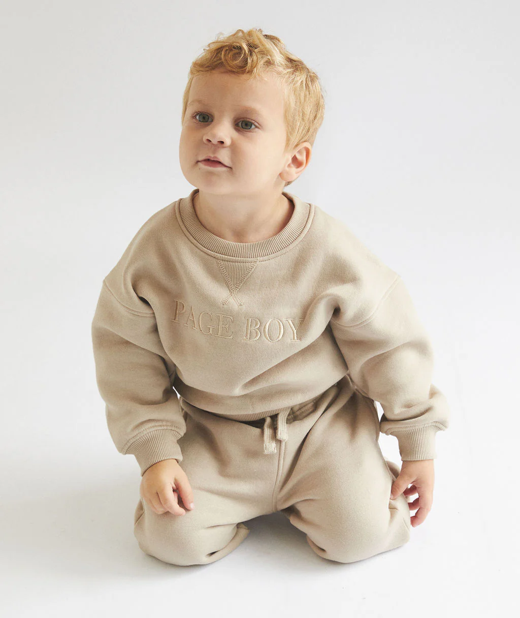 Page Boy Sweatshirt and Sweatpant Set - Infant - Stone - Image 3