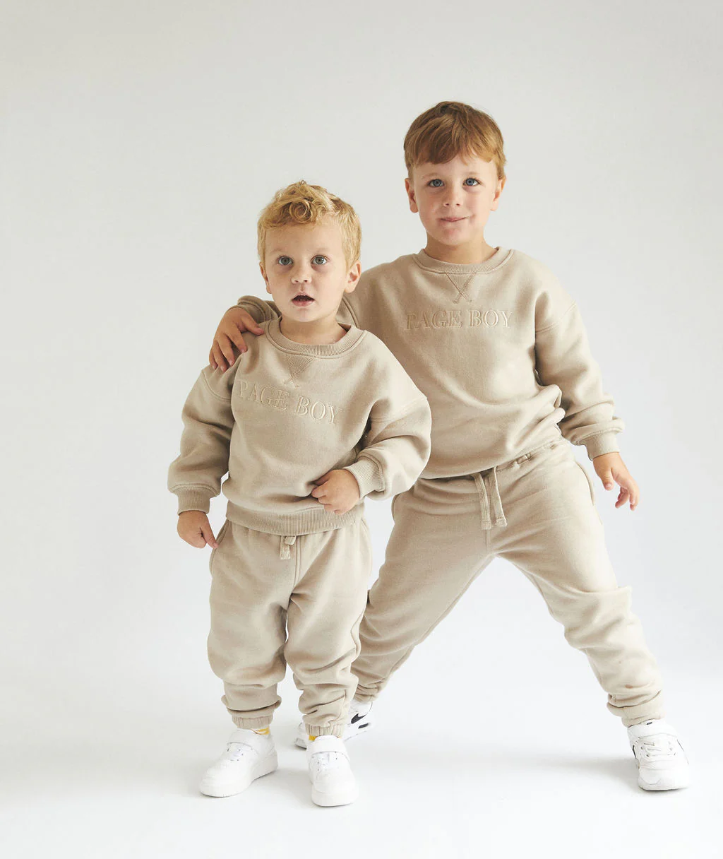 Page Boy Sweatshirt and Sweatpant Set - Infant - Stone - Image 4