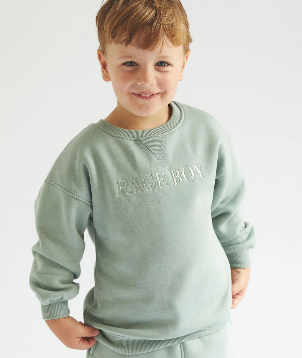 Page Boy Sweatshirt and Sweatpant Set - Junior - Sage - Image 2