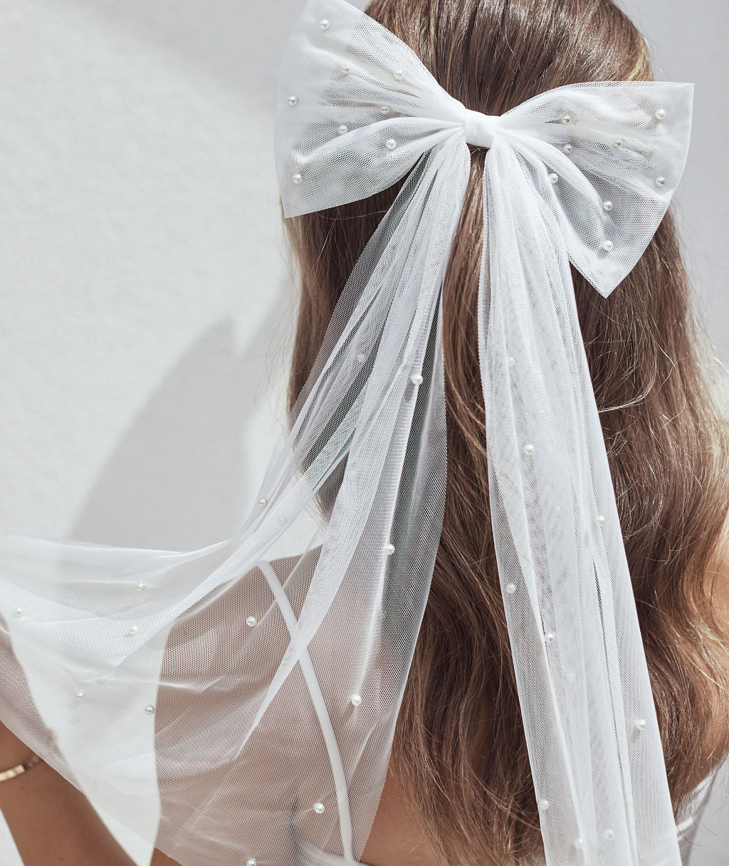 Pearl Bride Hair Bow - Image 4