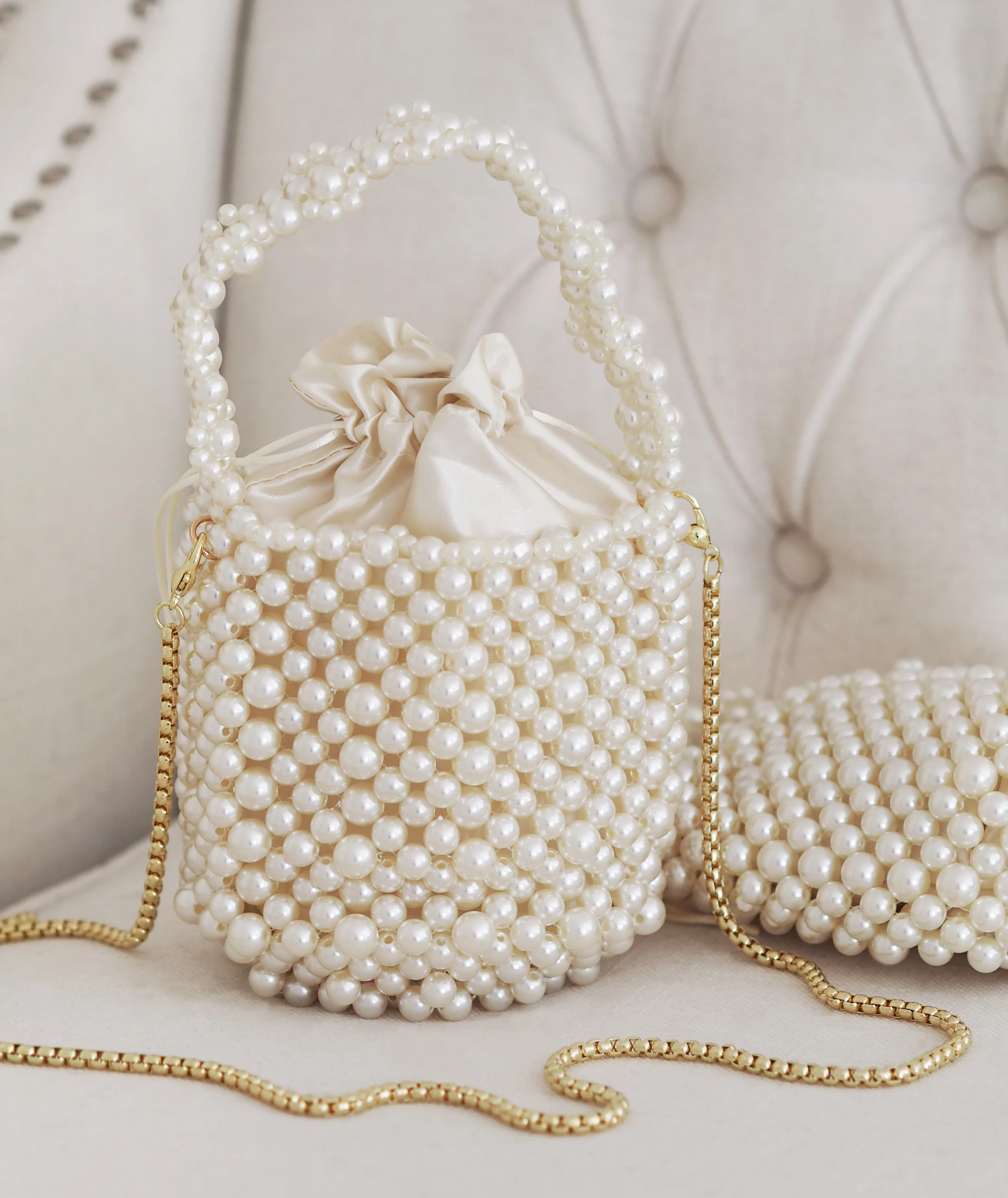 Pearl Bucket Bag - Gold - Image 2