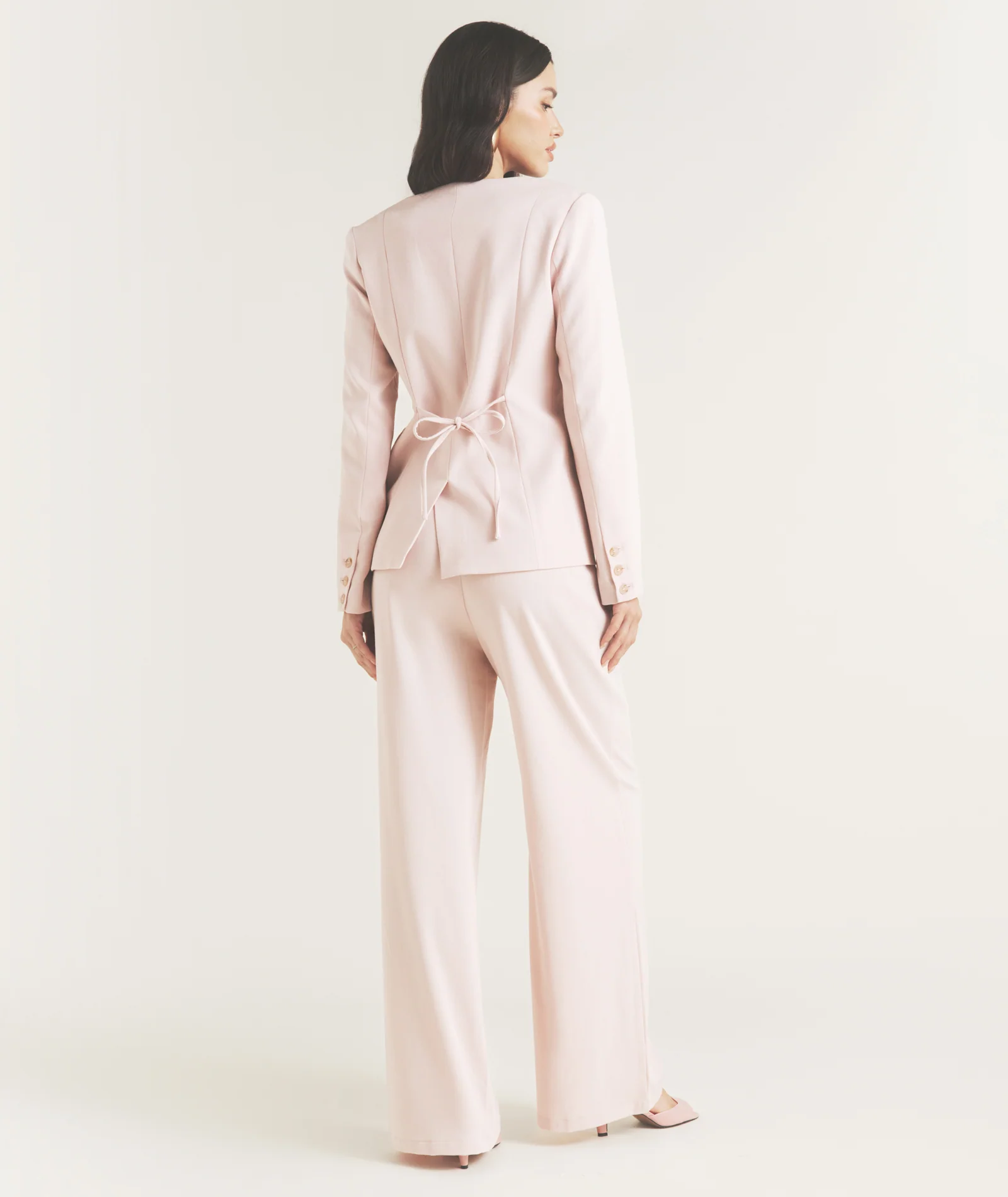 Tailored Wide Leg Trouser - Pink - Image 6