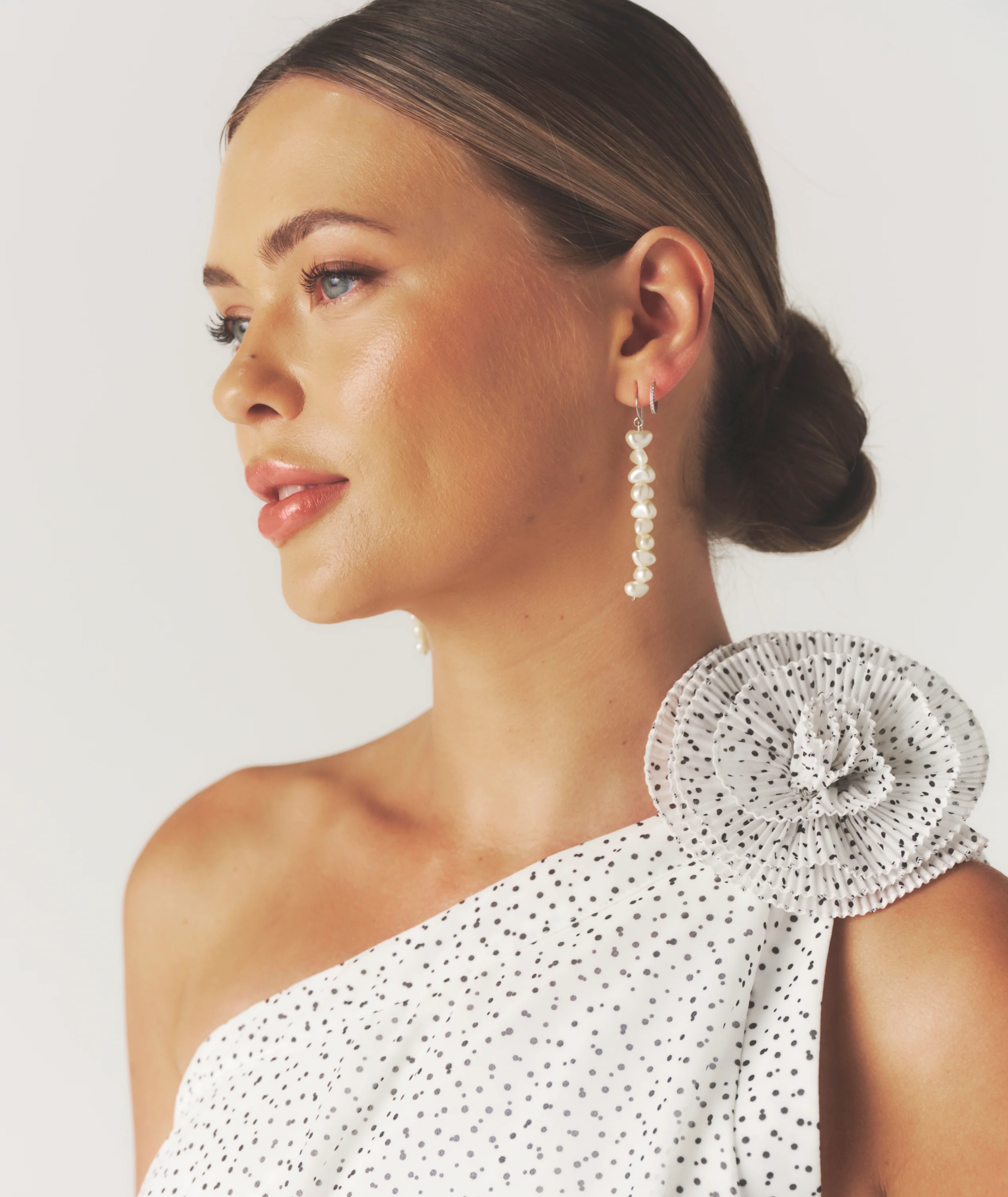 Polka Corsage Tiered Midaxi Dress - White - Image 7