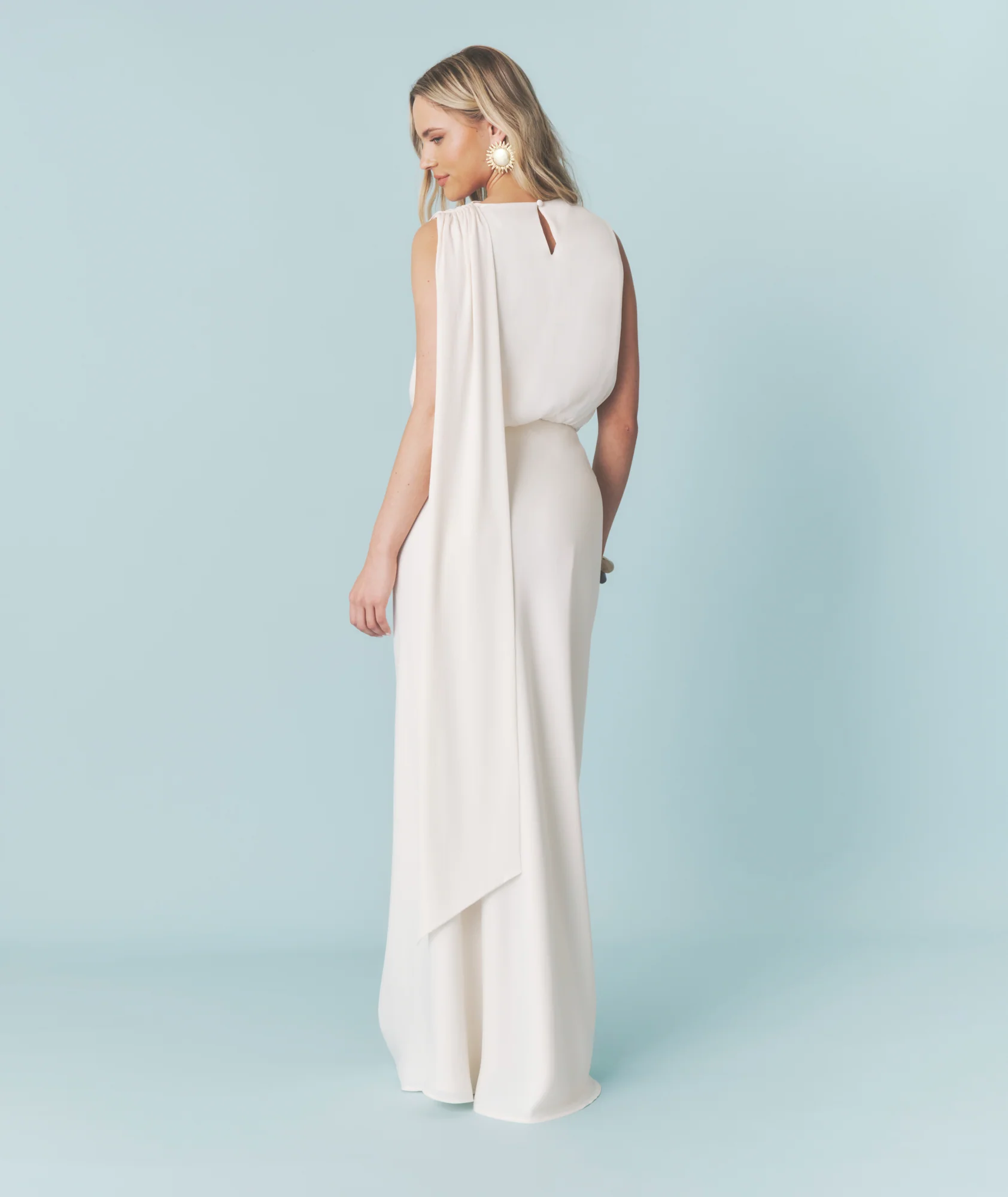 Satin Bias Maxi Skirt - Cream - Image 6