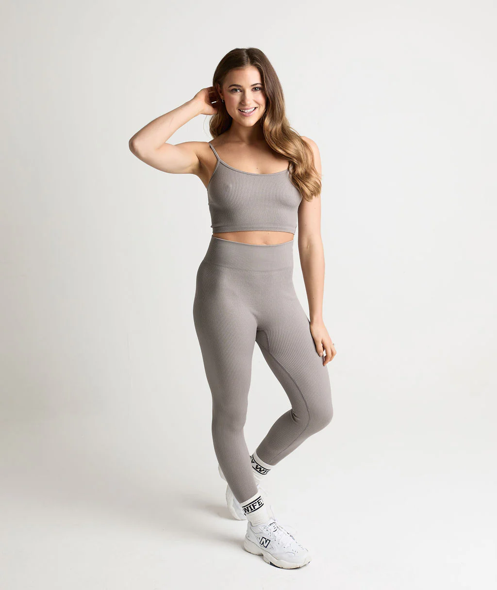 Seamless Contour Rib Crop Top - Frost Grey - Image 3