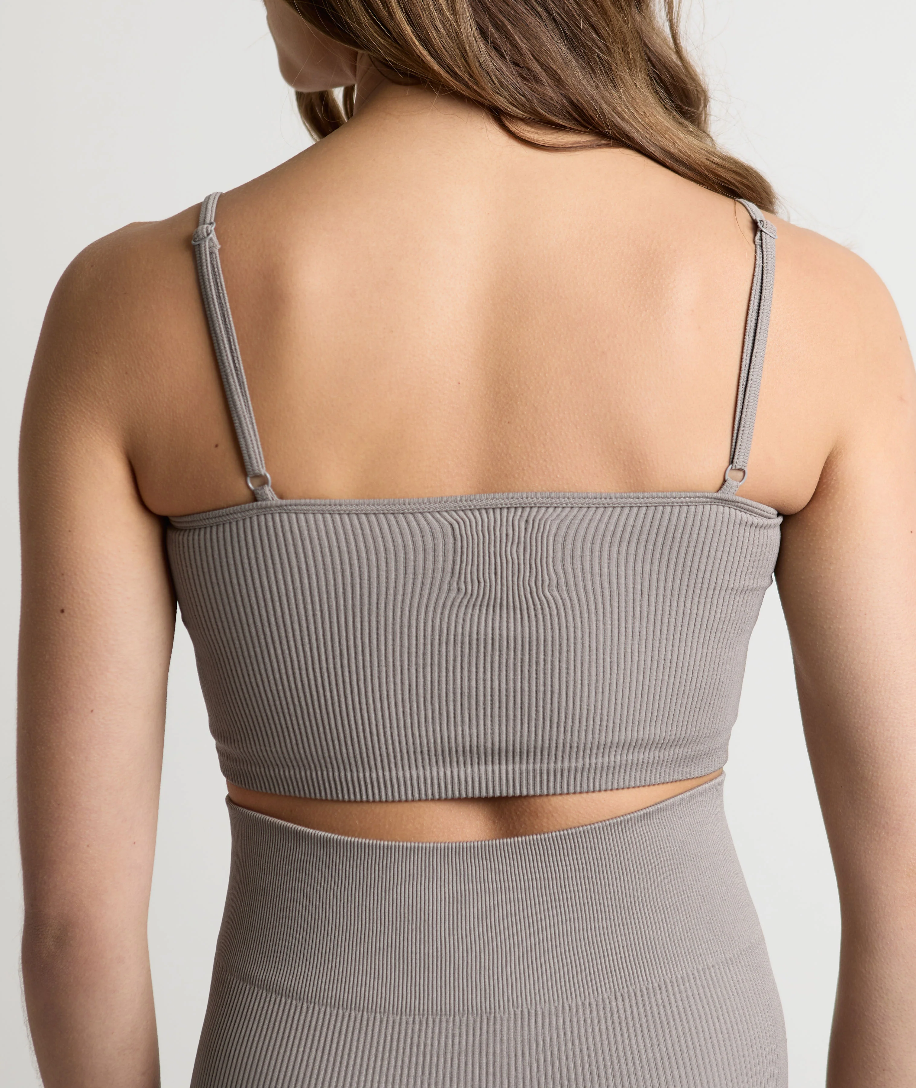 Seamless Contour Rib Crop Top - Frost Grey - Image 5