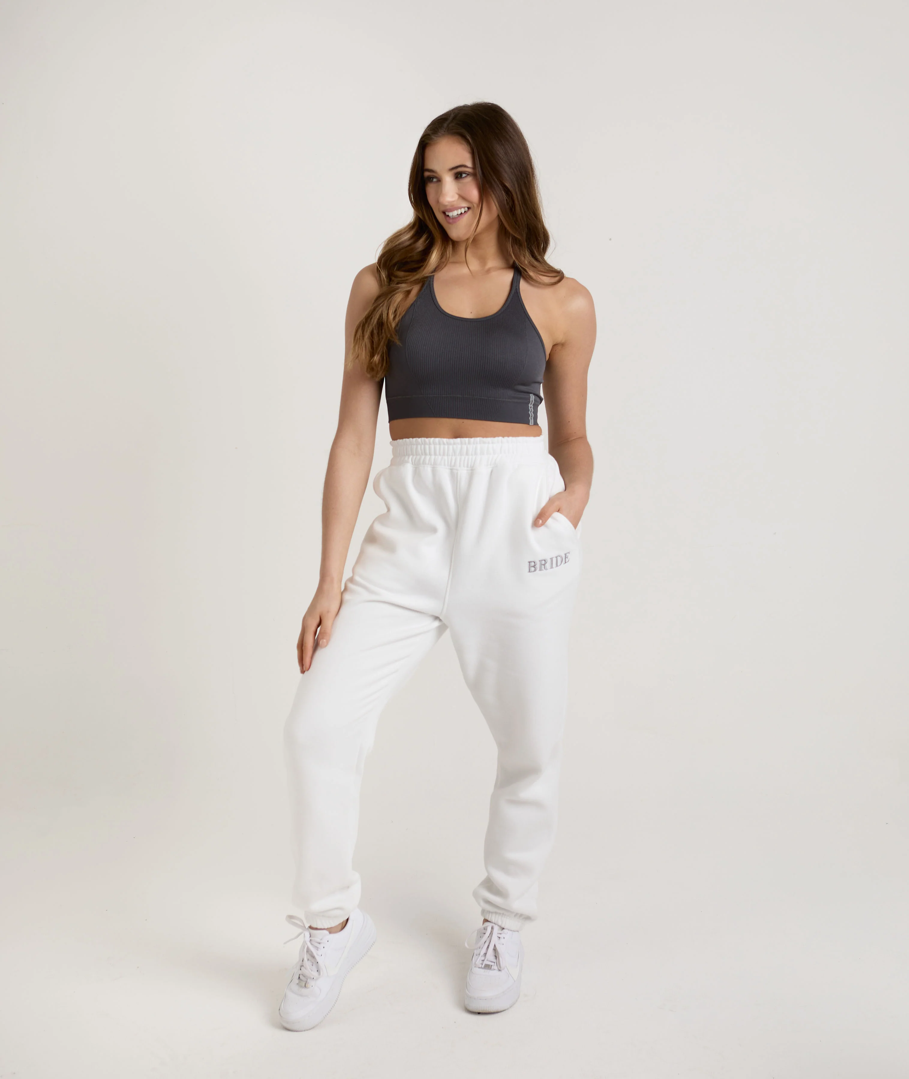 Seamless Contour Rib Sports Bra - Midnight Grey - Image 4