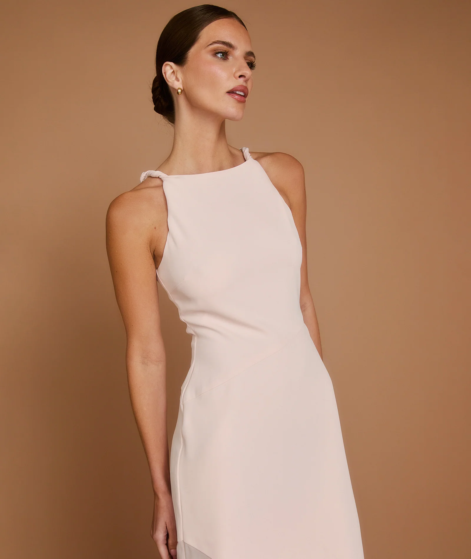 Sheer Hem Maxi Dress - Pale Pink - Image 2
