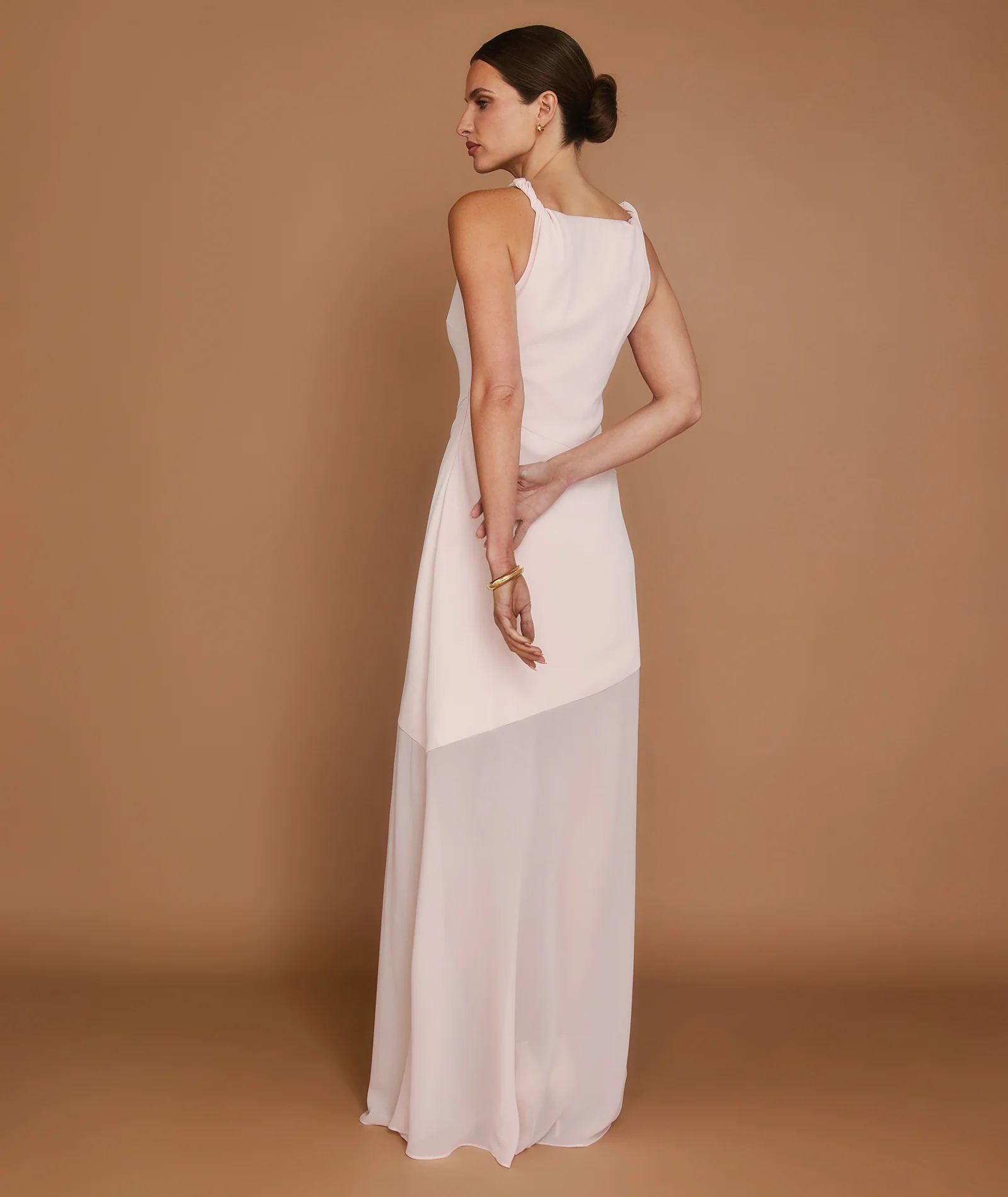 Sheer Hem Maxi Dress - Pale Pink - Image 6