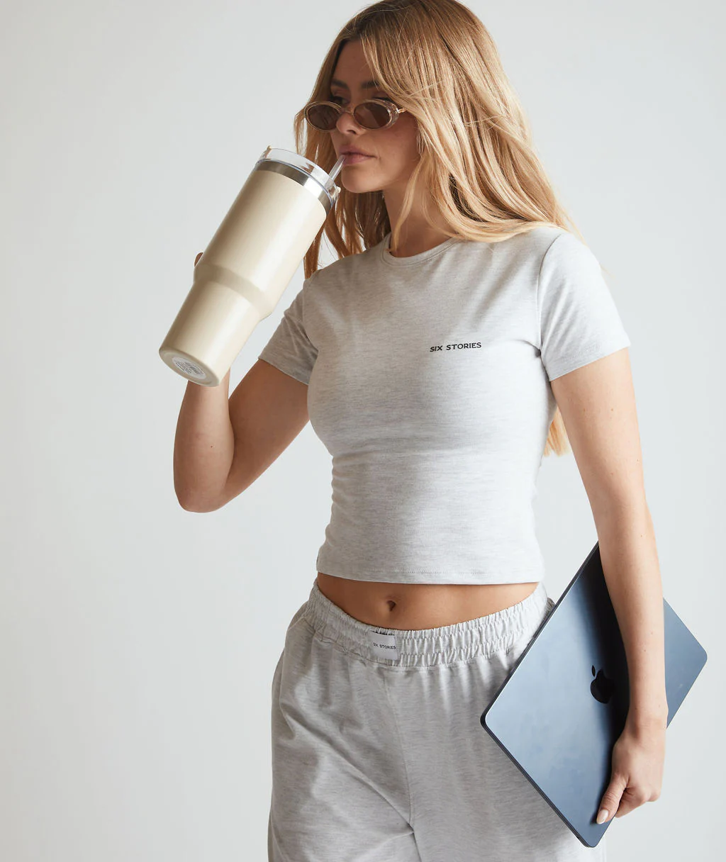 Soft Short Sleeve Tee - Grey Marl - Image 5