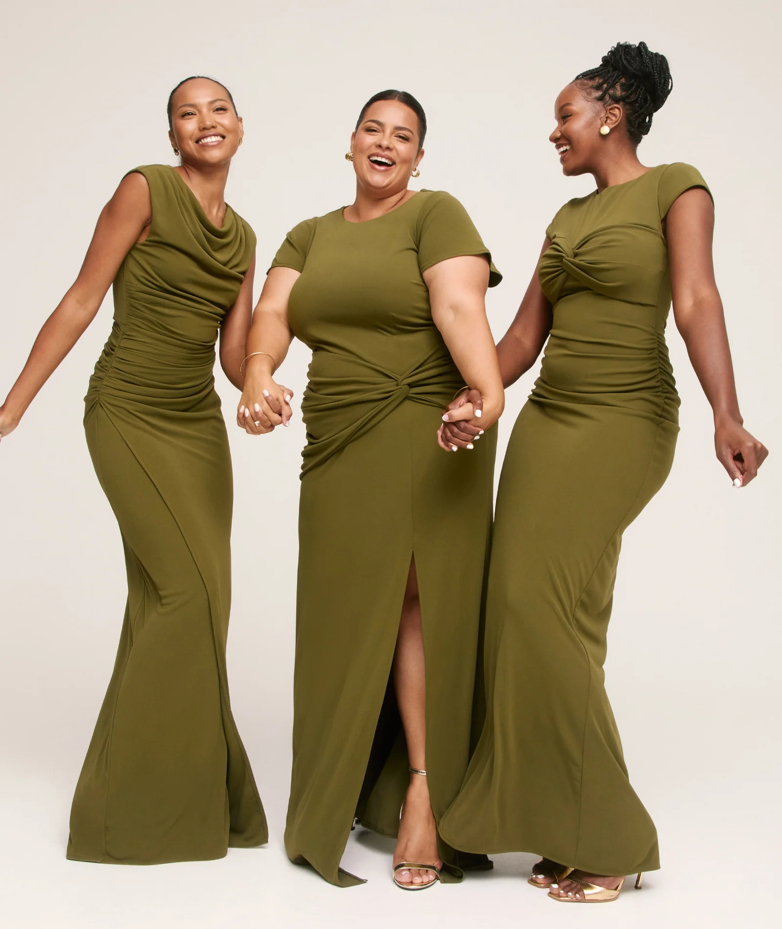 Twist Bust Stretch Sculpt Bridesmaid Dress - Fern Green - Image 7