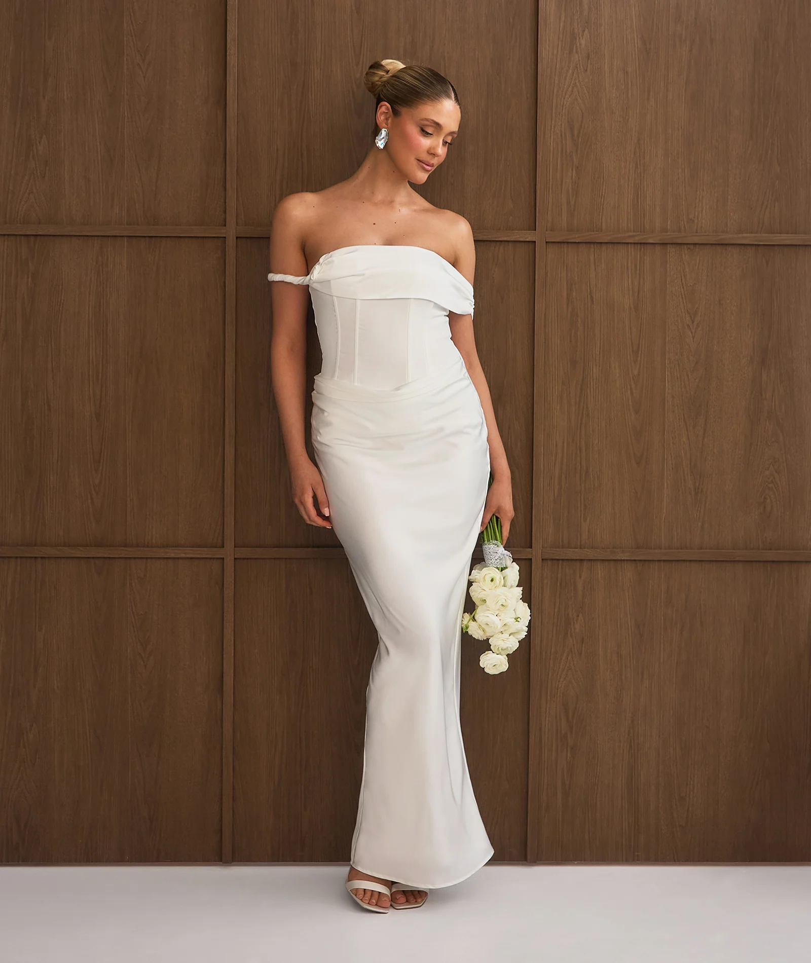 Twist Strap Corset Maxi Dress - White - Image 6