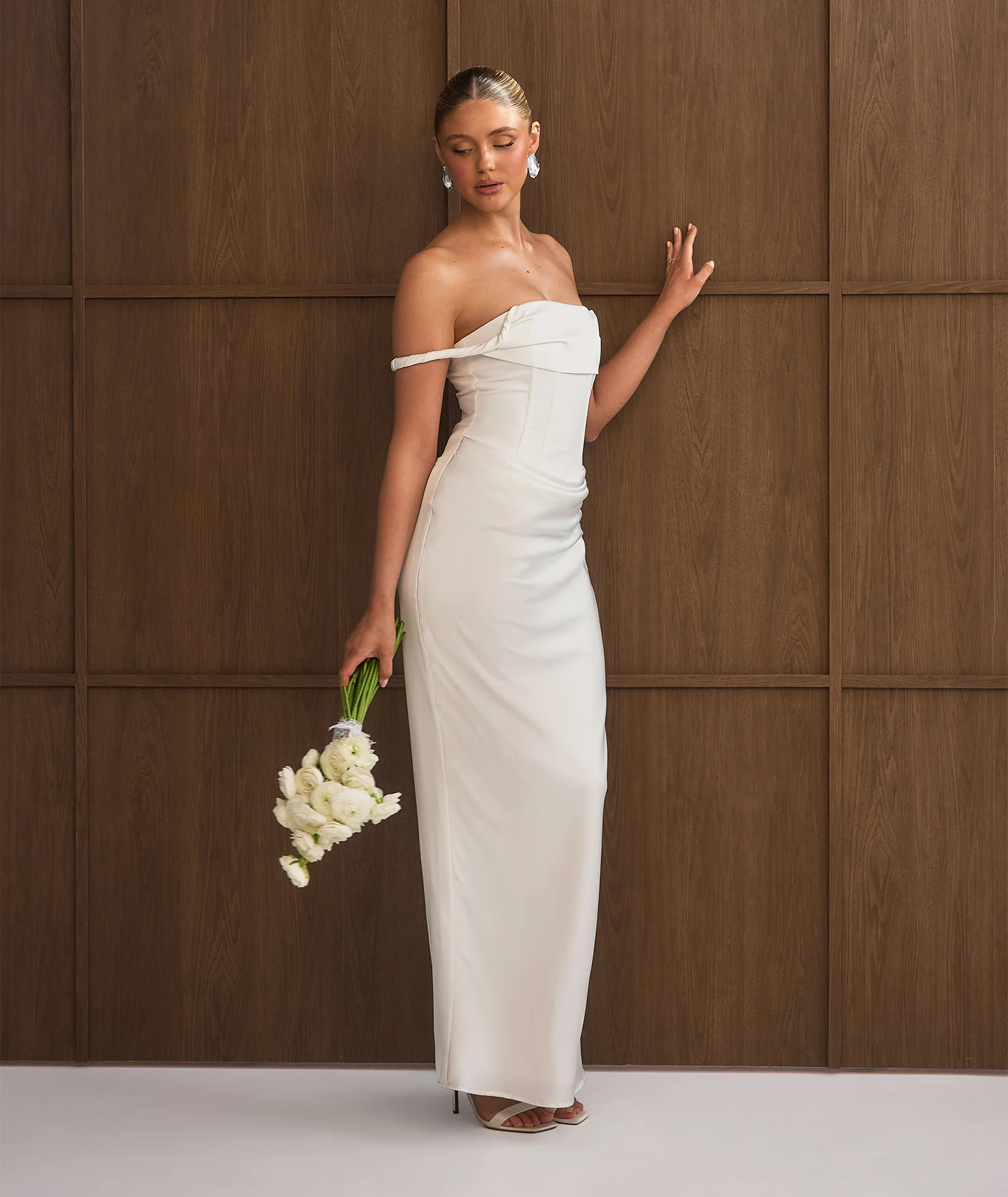 Twist Strap Corset Maxi Dress - White - Image 7