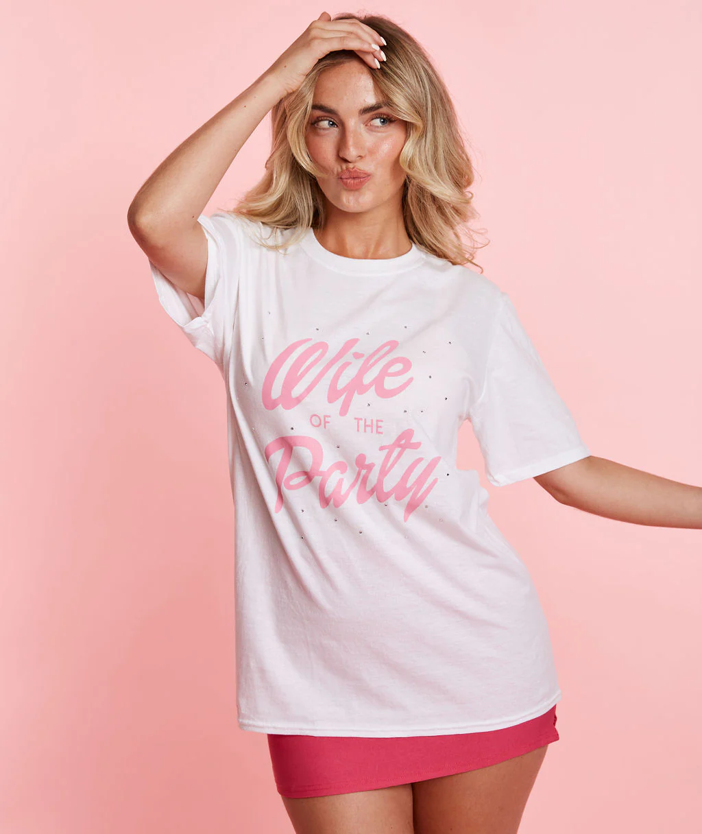 Wife of The Party Rhinestone Tee - White - Image 2