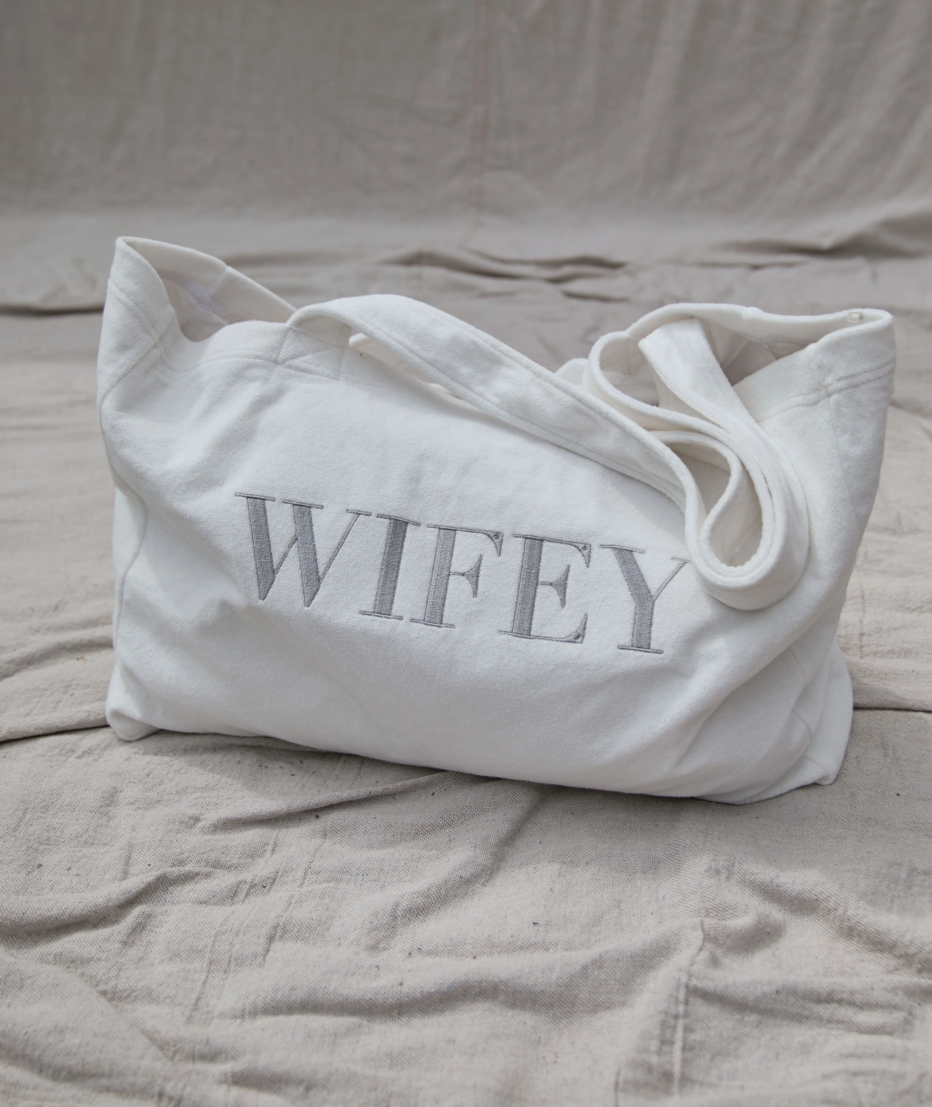 Wifey Statement Towel Tote Bag - White - Image 3